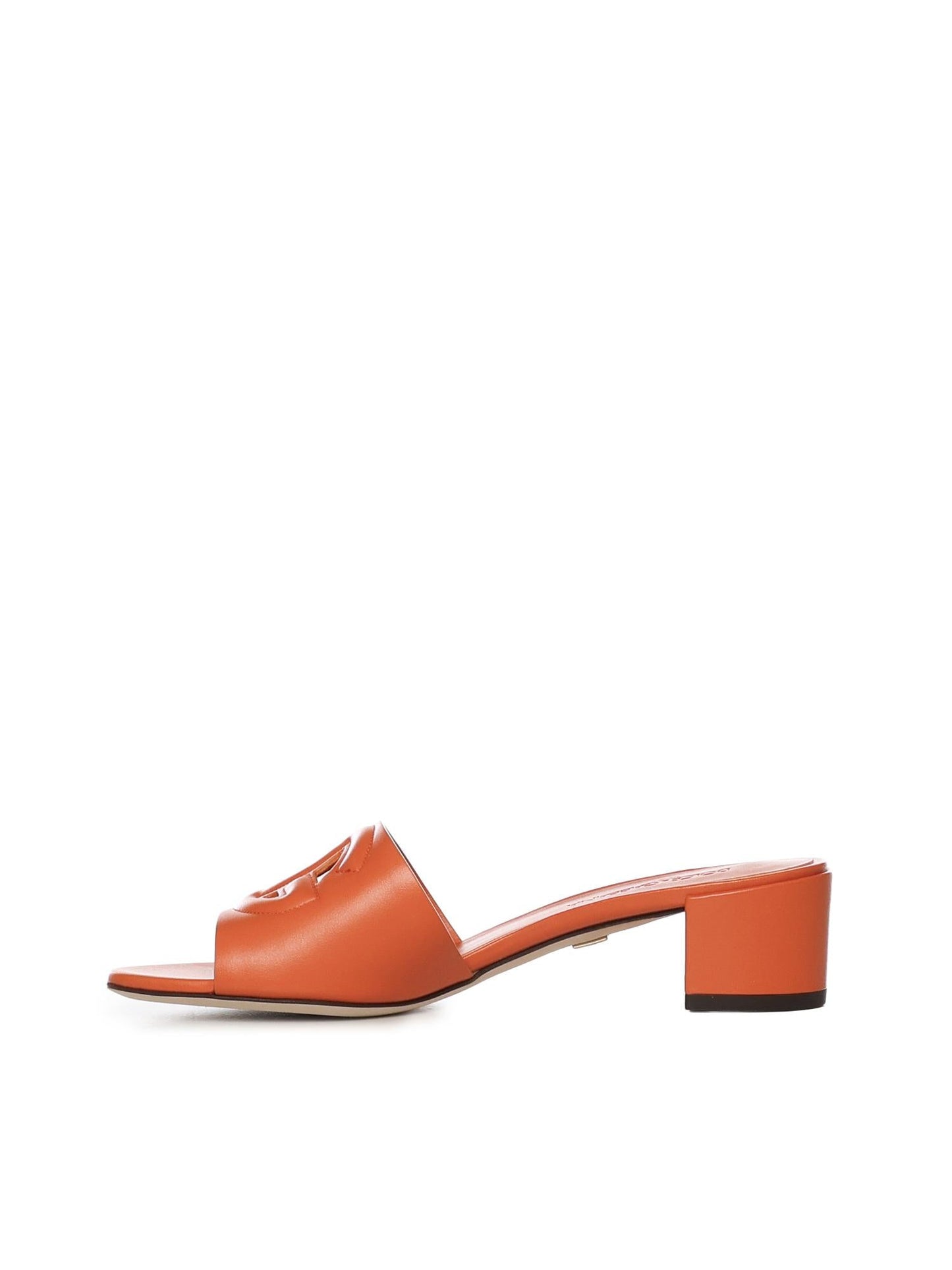 Slide in pelle di vitello con logo