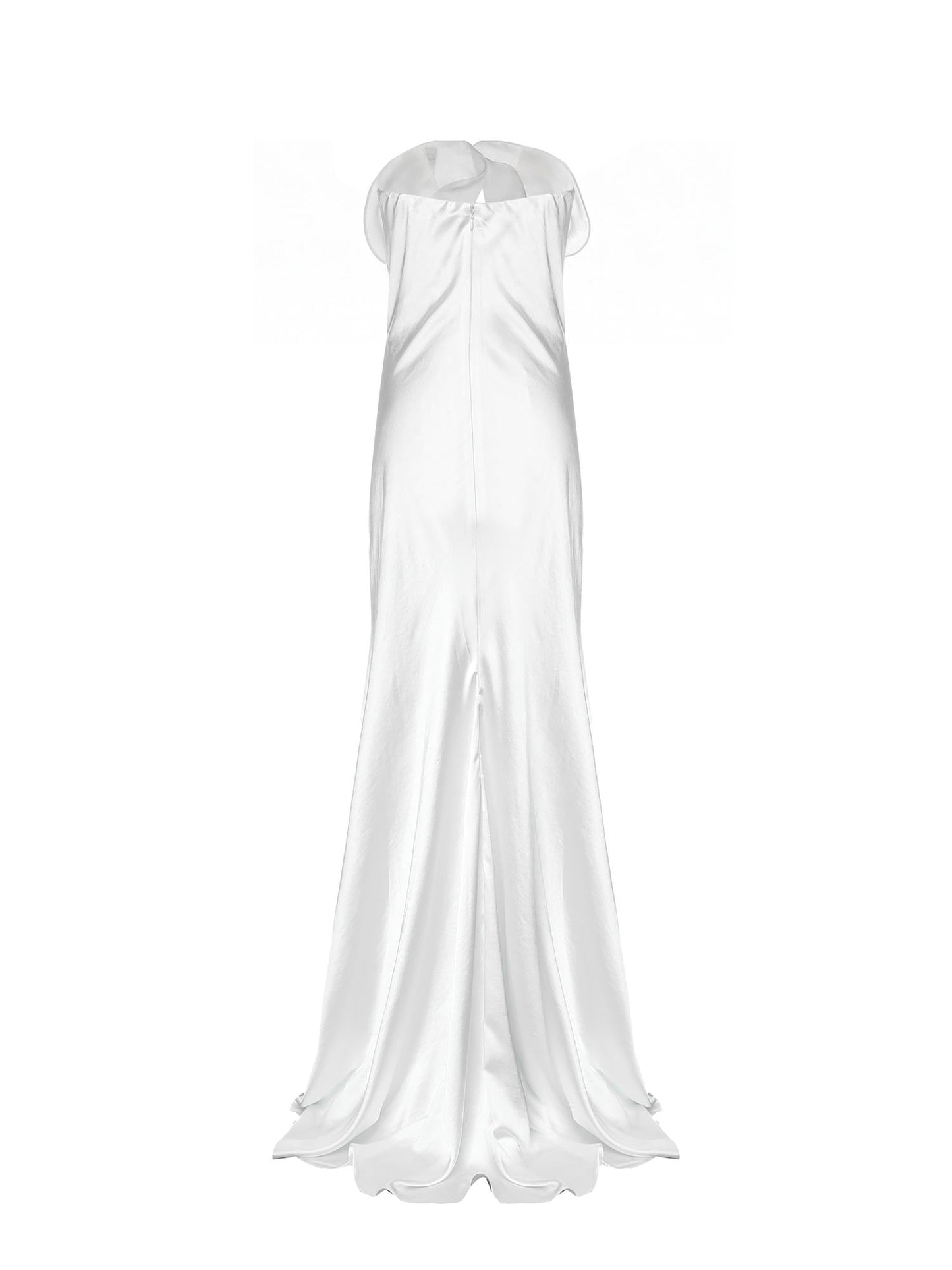 Abito lungo bustier con volant