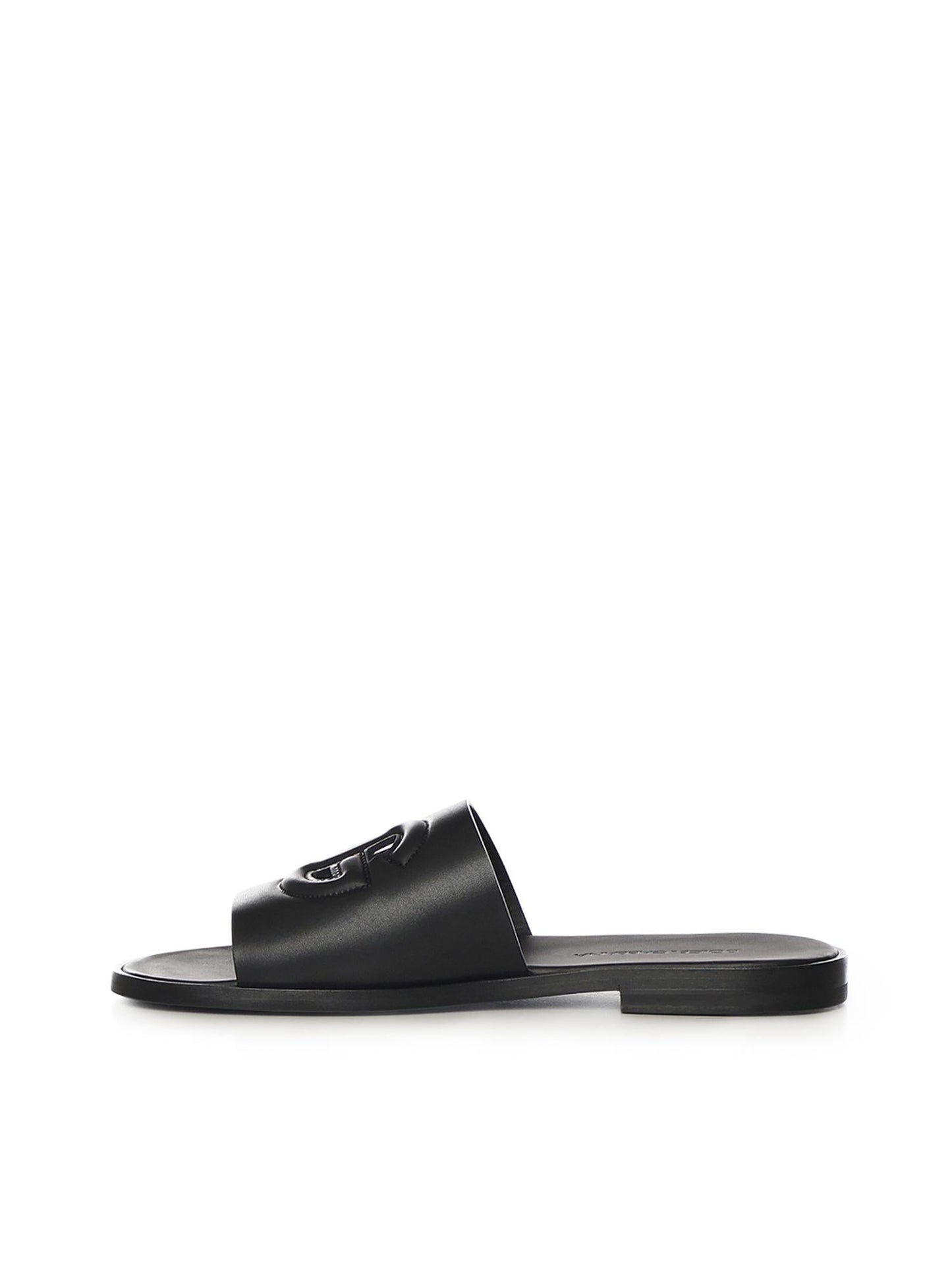 Slide in pelle con logo