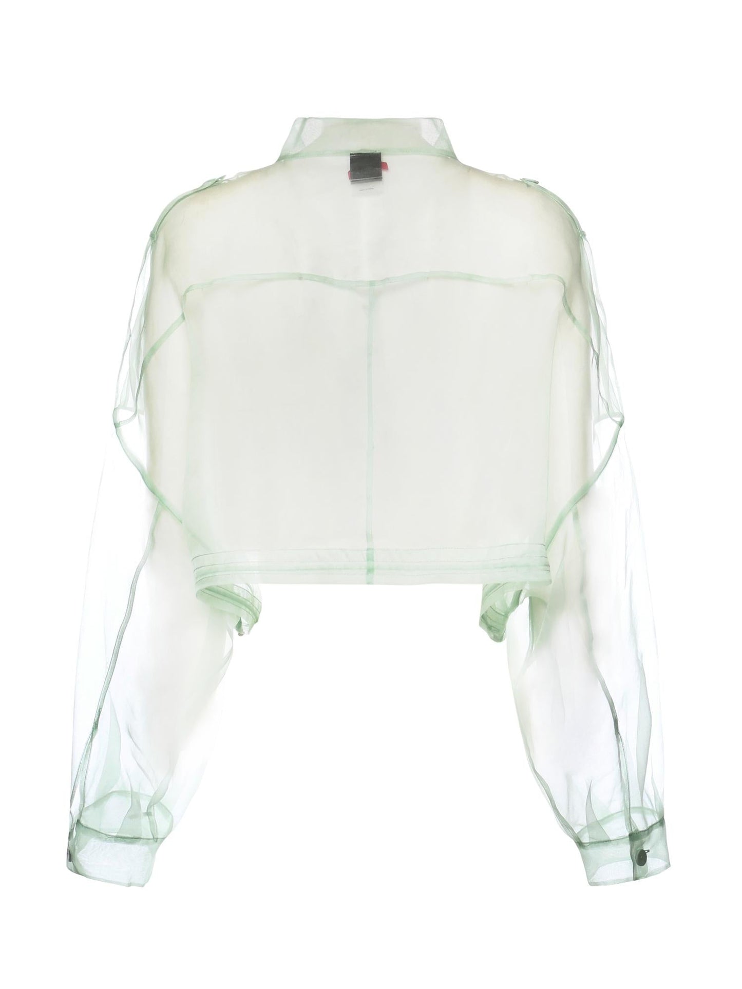 Caban cropped in organza di pura seta