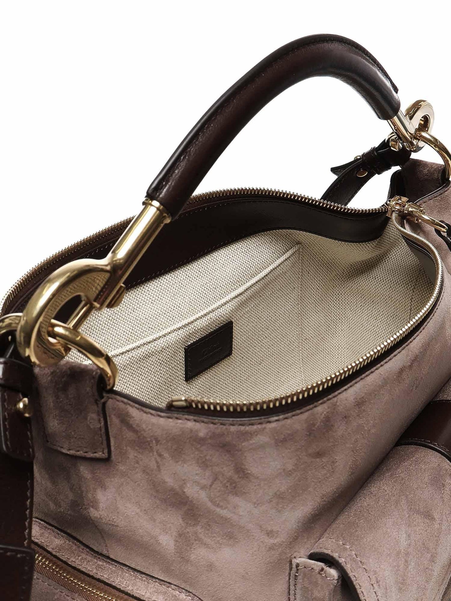 Camera bag in pelle scamosciata