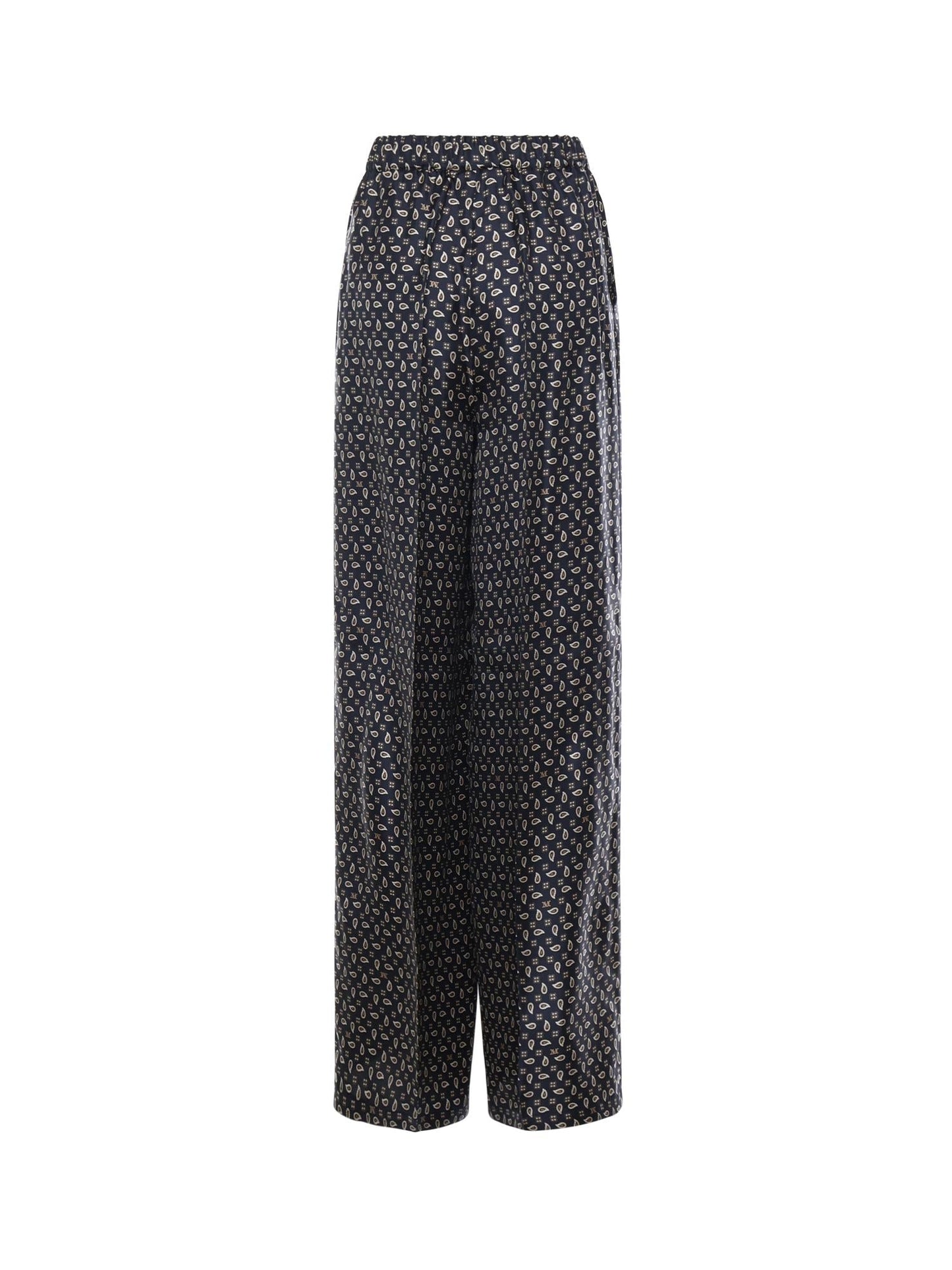 Pantalone in seta stampata