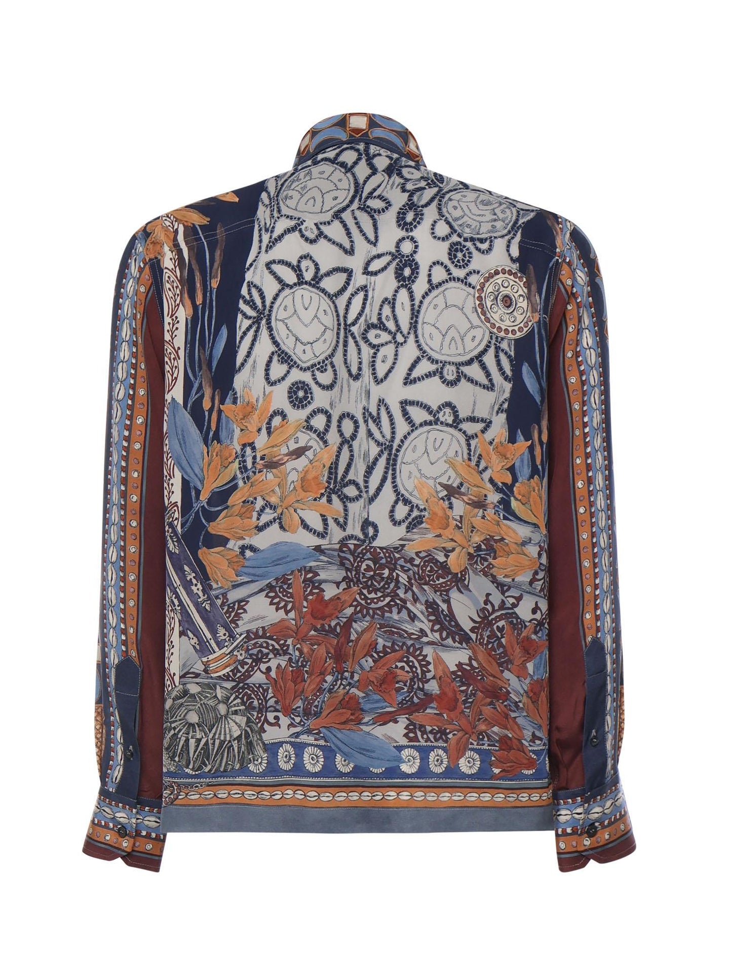 Camicia in seta con stampa piazzata leopardo