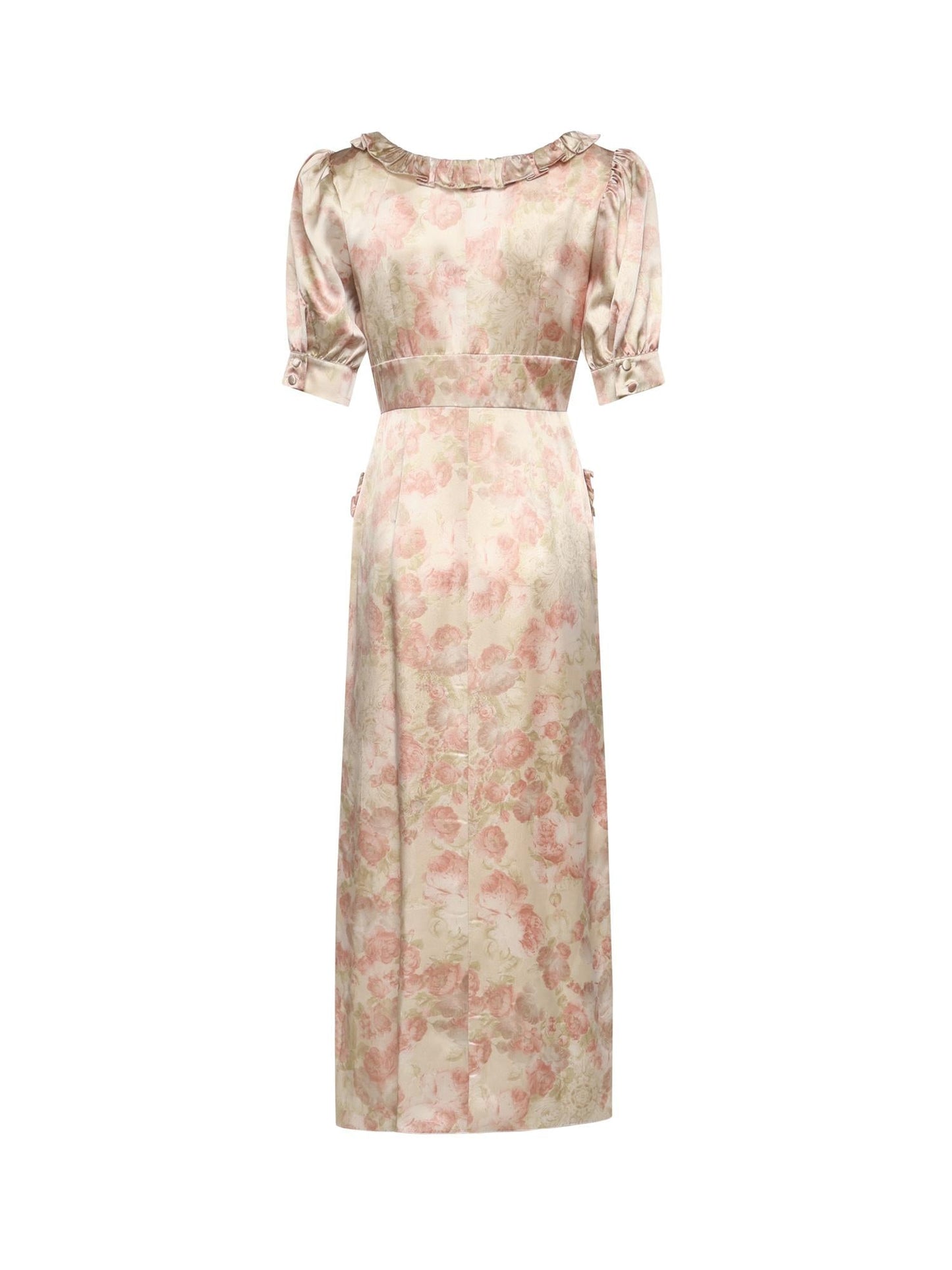 Abito midi in jacquard di seta stampata