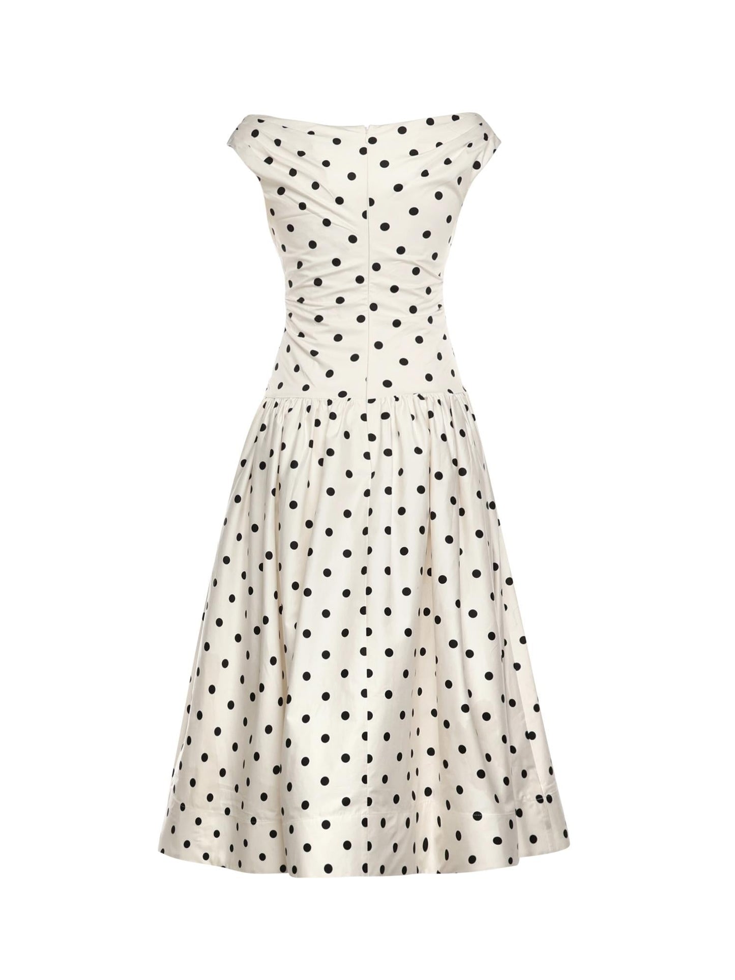 Abito midi in cotone a pois