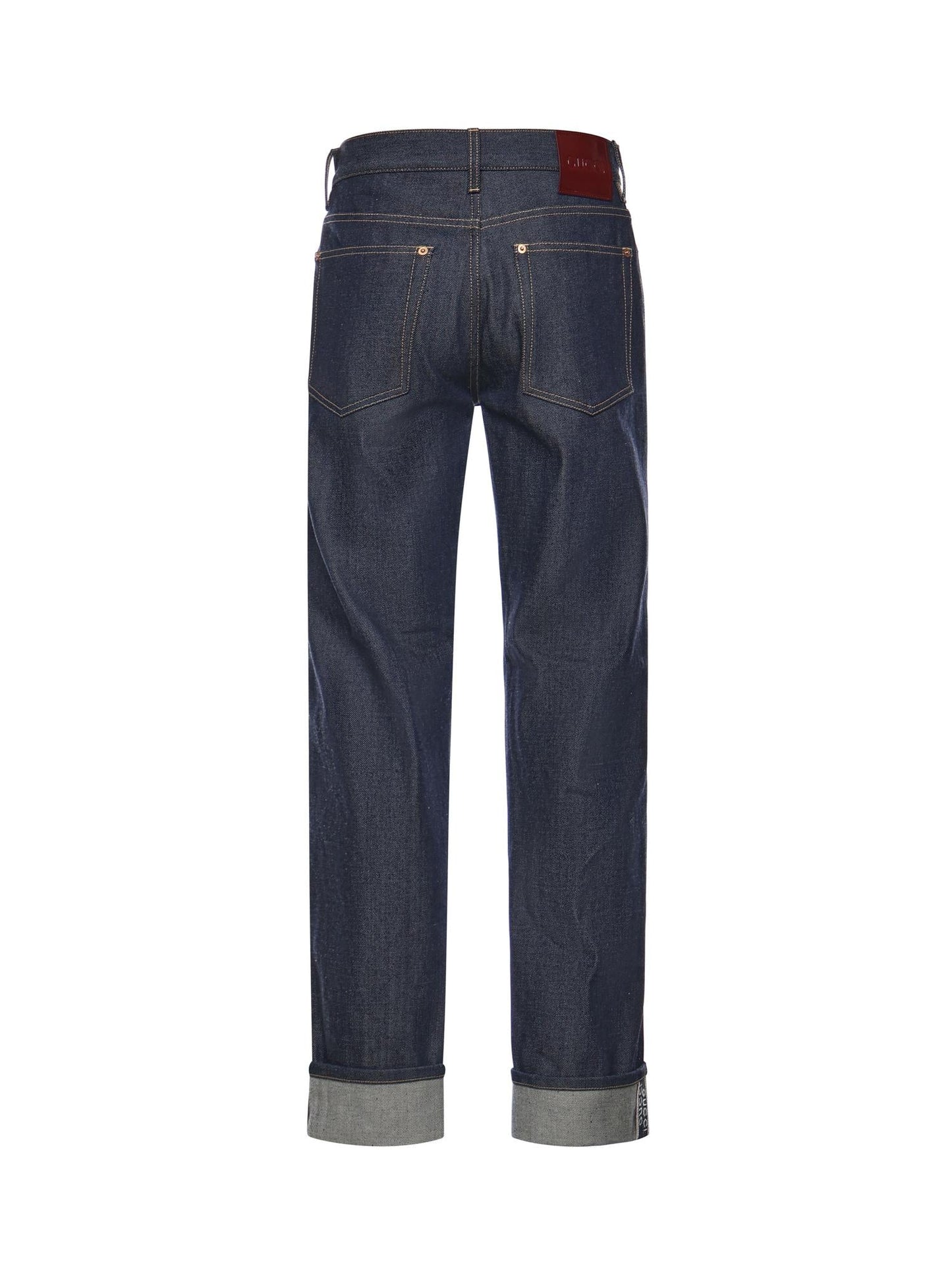 Jeans in denim con risvolti