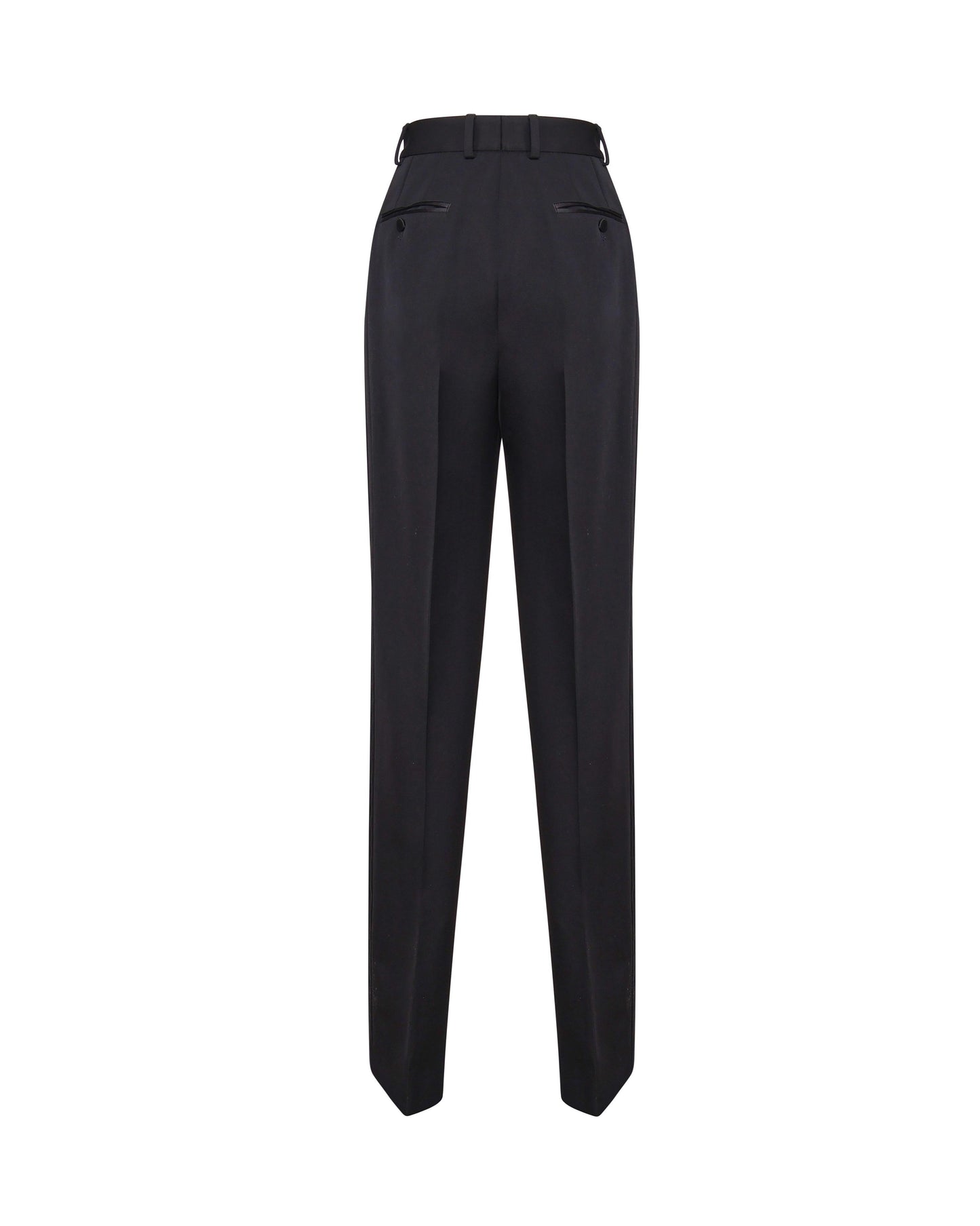 Pantaloni tuxedo in gabardina di lana
