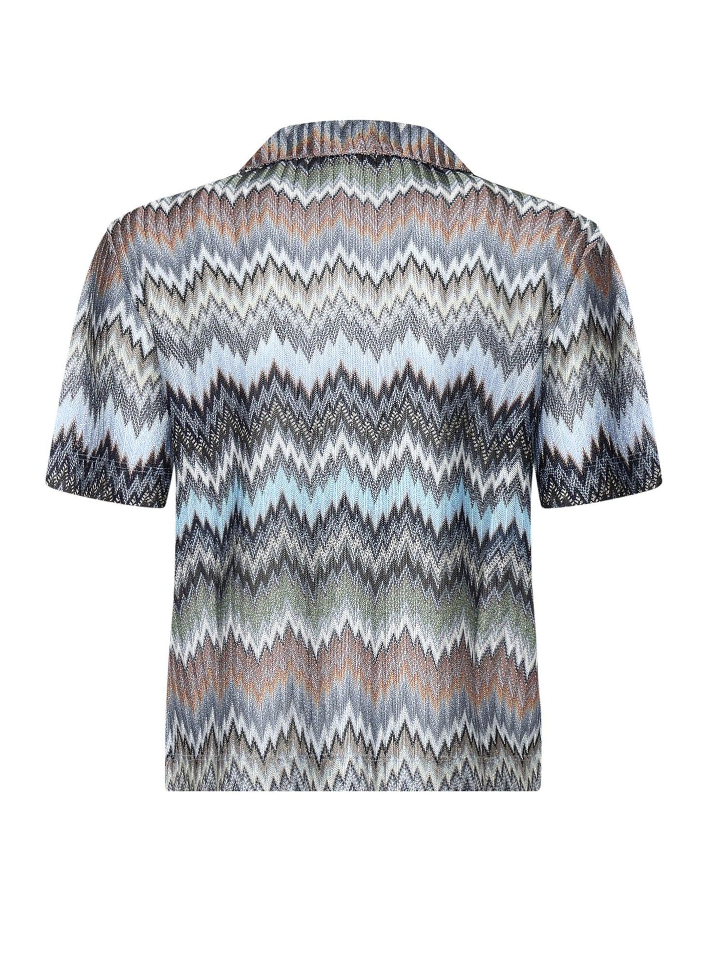 Camicia in viscosa chevron motivo snake