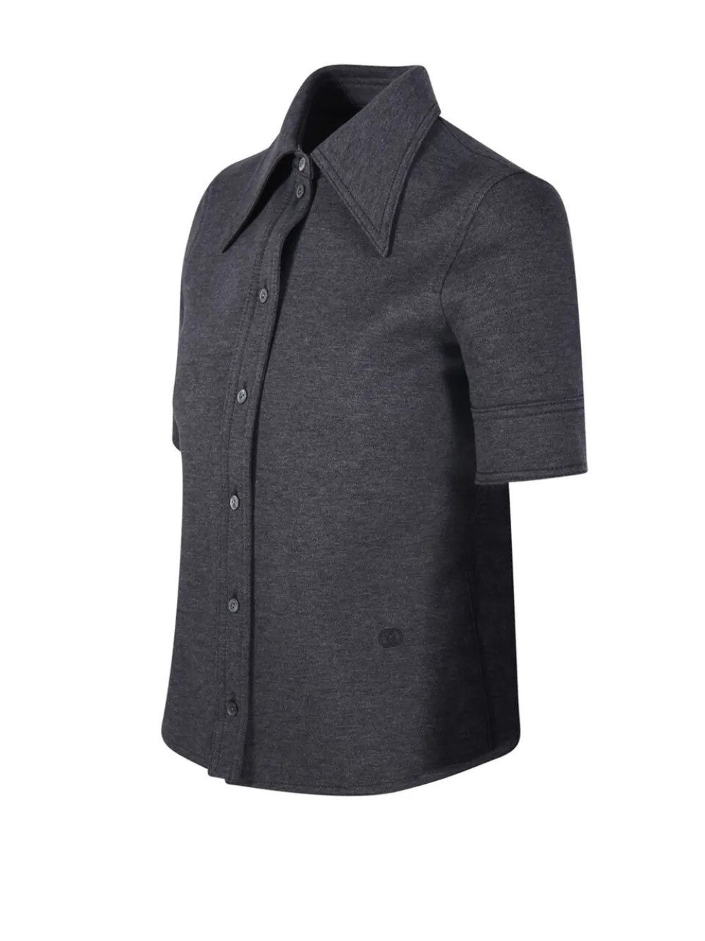 Camicia in jersey di cotone e lana