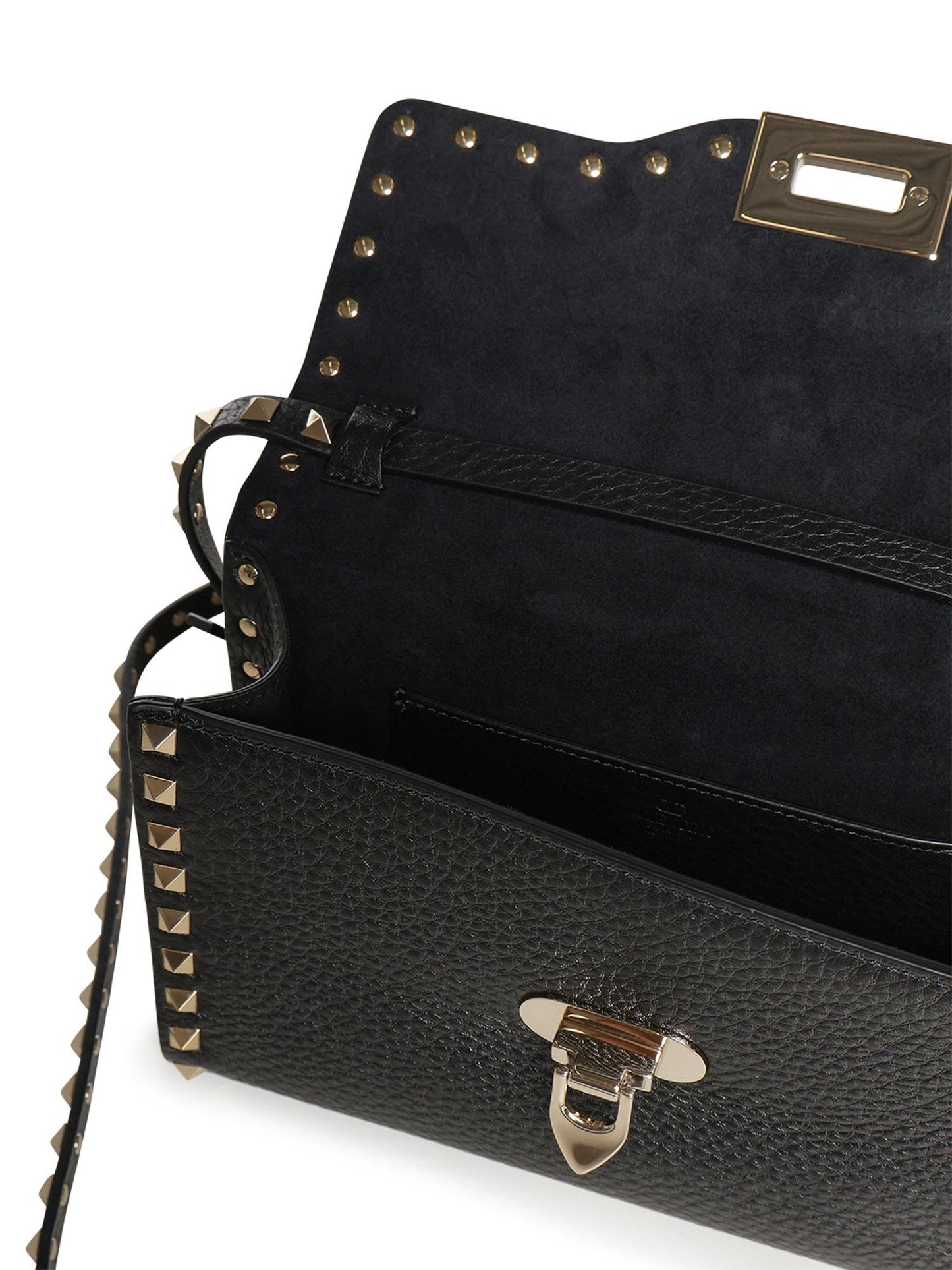 Borsa piccola a tracolla Rockstud in vitello granato