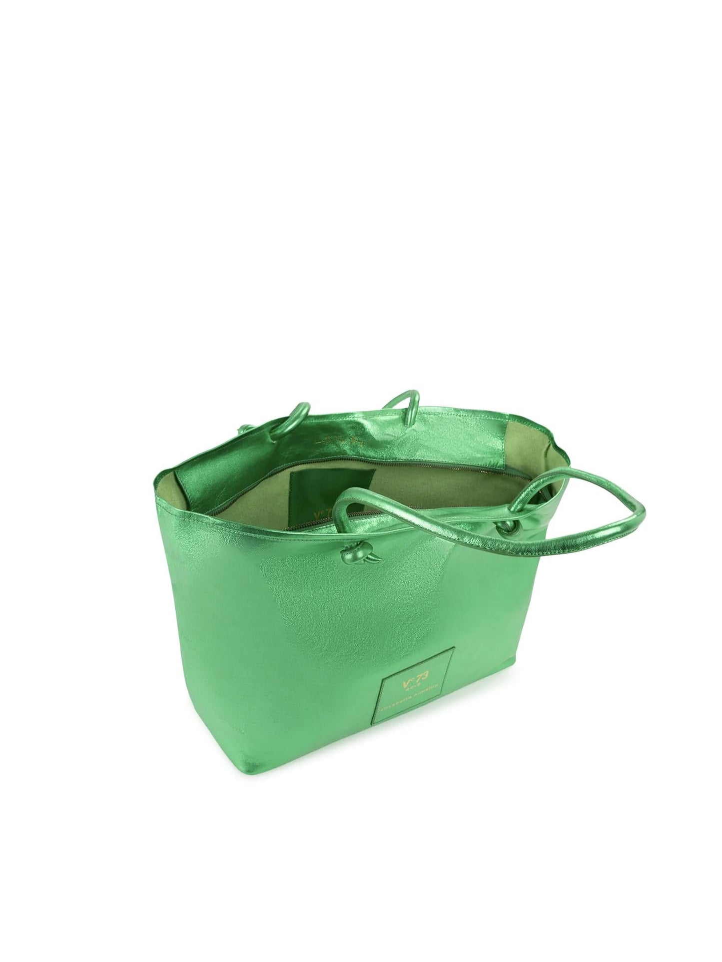 Borsa shopping in pelle con logo