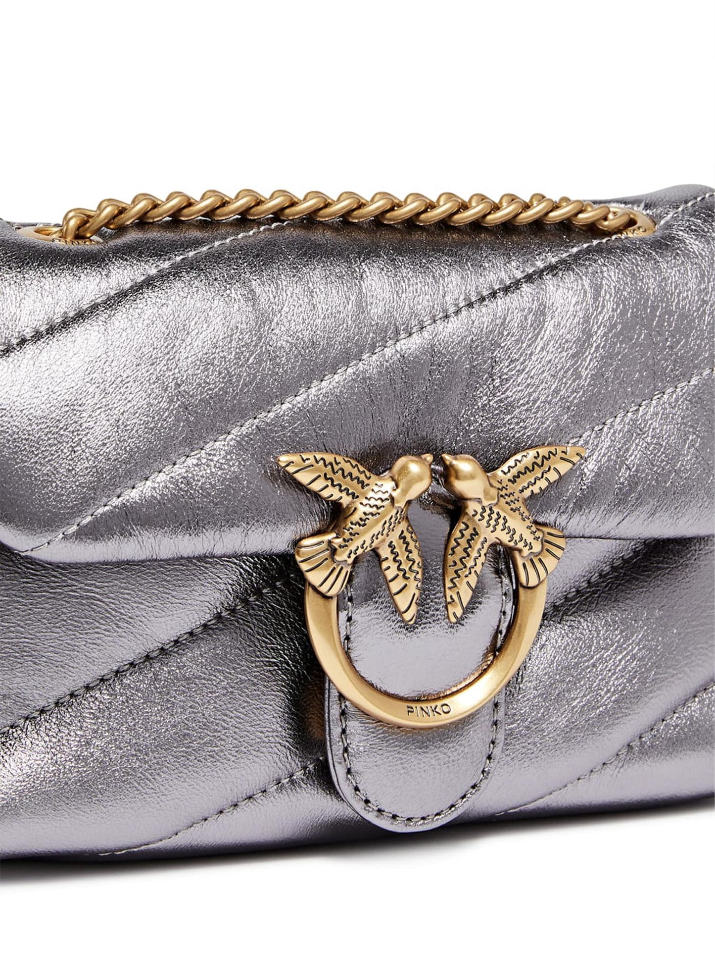 Borsa a tracolla Baby Love Bag Puff in nappa laminata