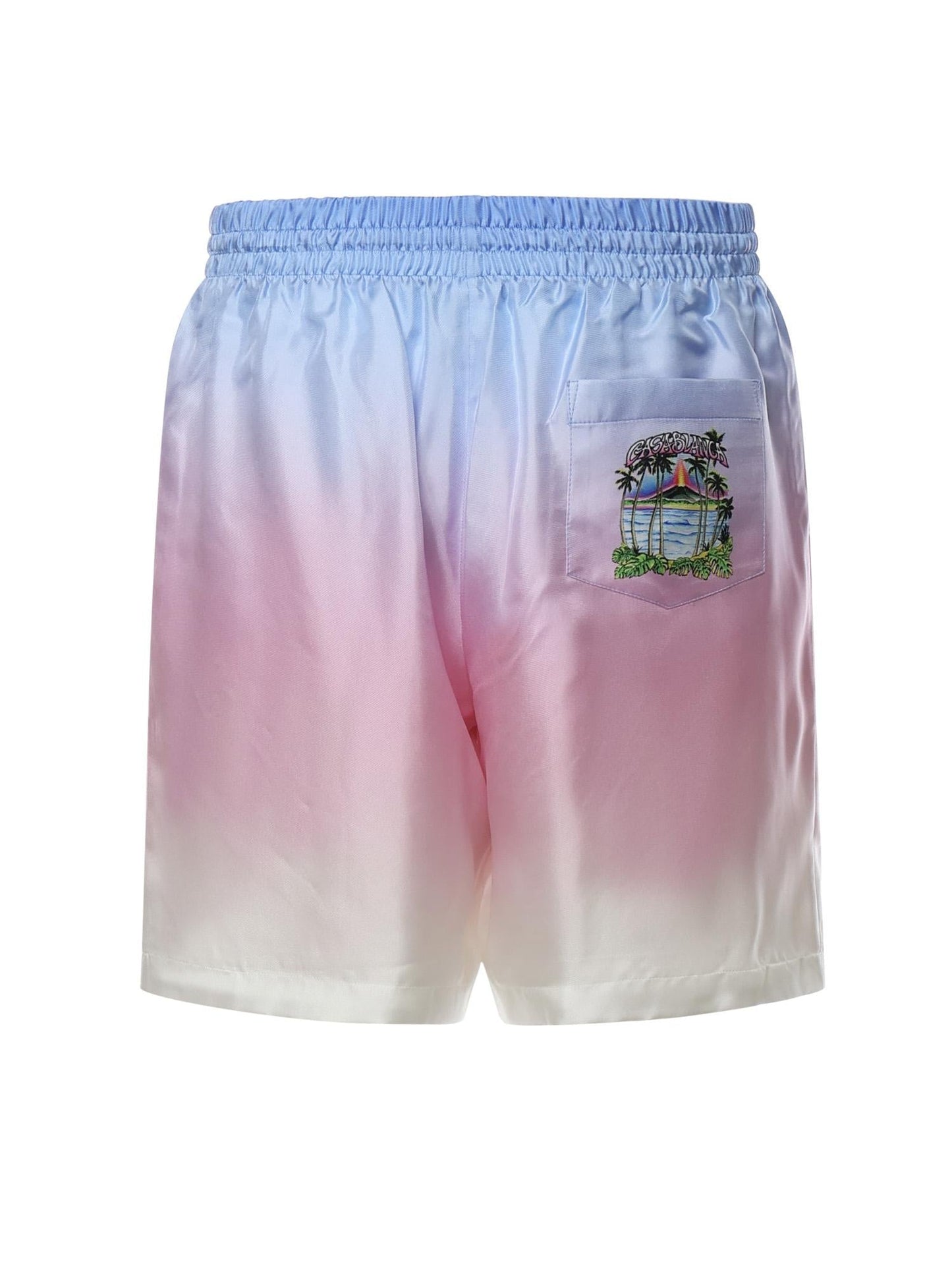Shorts in seta con logo