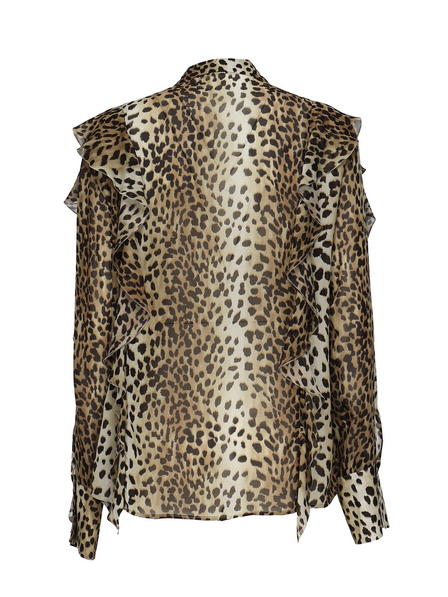Camicia in georgette stampata con volant
