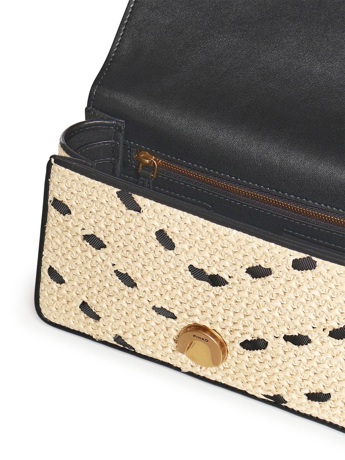 Borsa Mini Love Bag One Light in rafia e pelle