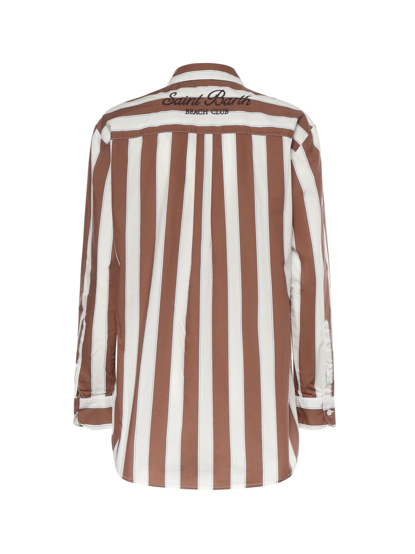 Camicia in cotone a righe con ricamo