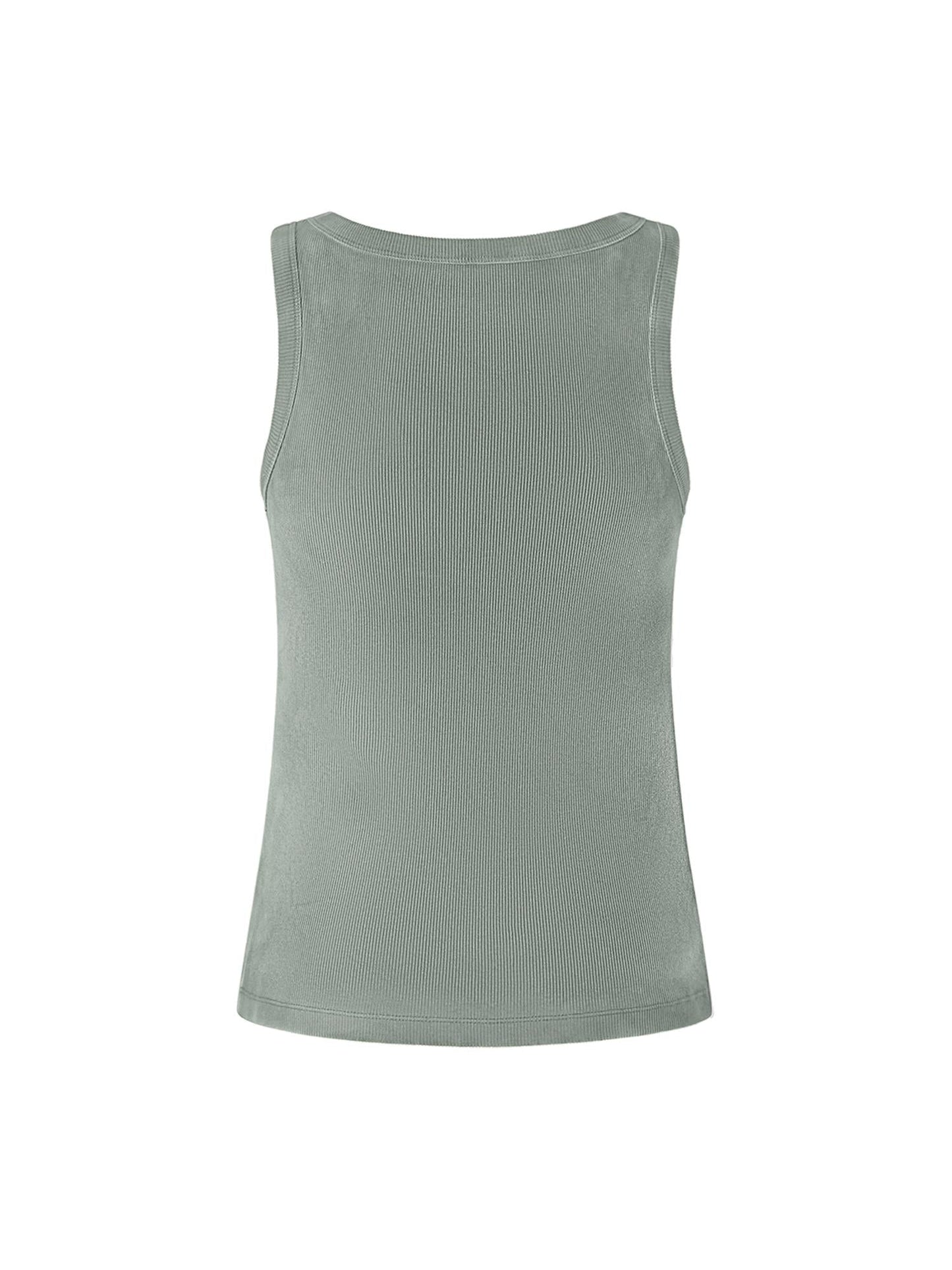Tank top con ricamo e strass