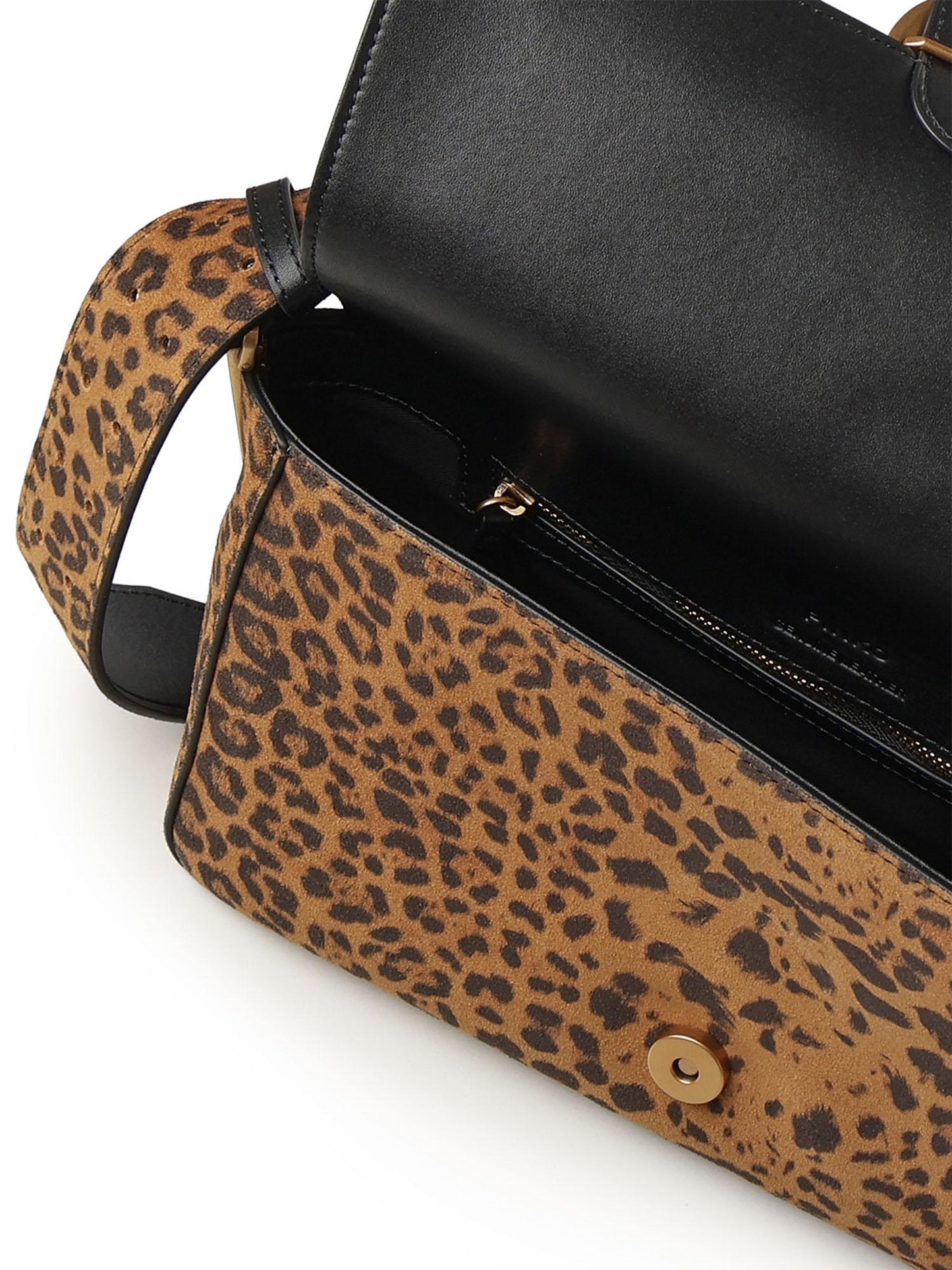 Borsa a spalla media Love Bag One Slouchy in suede leopardato