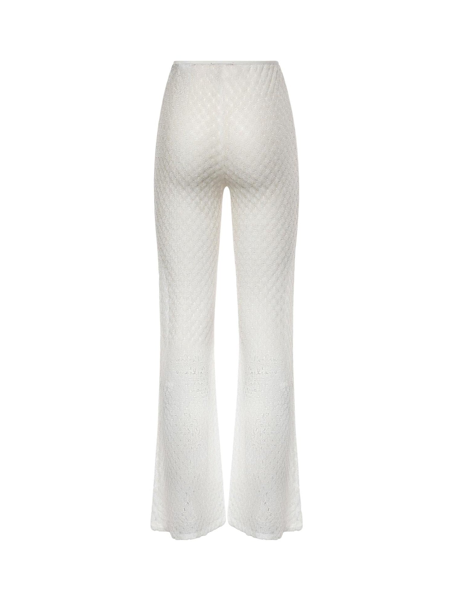 Pantaloni flare in viscosa lamé lavorazione raschel