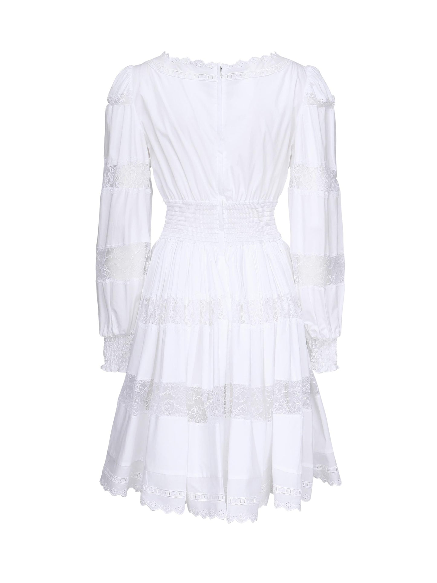 Abito in cotone con inserti in pizzo