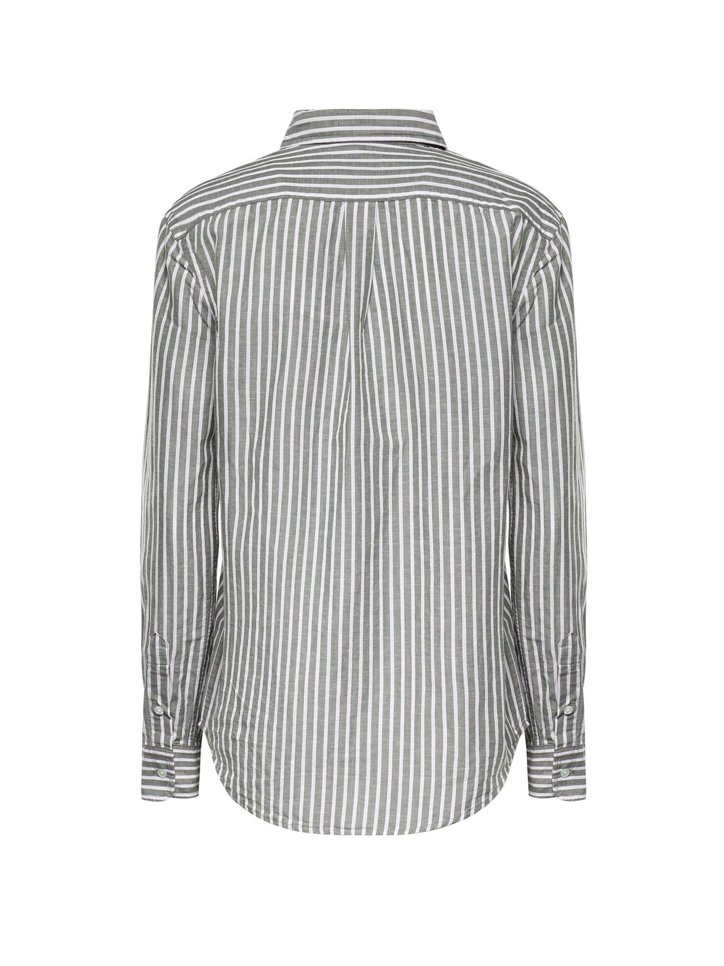 Camicia in cotone e lino con logo