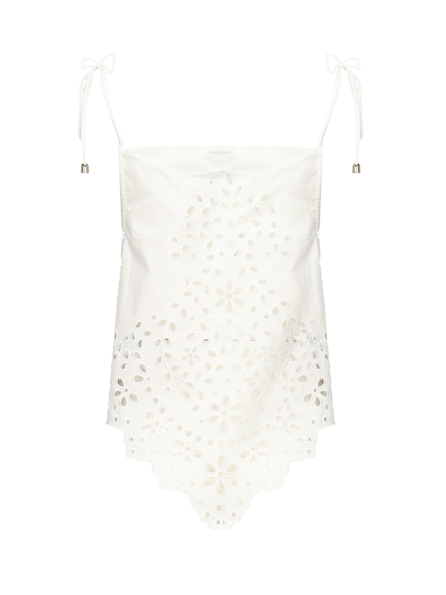 Top ricamato in cotone