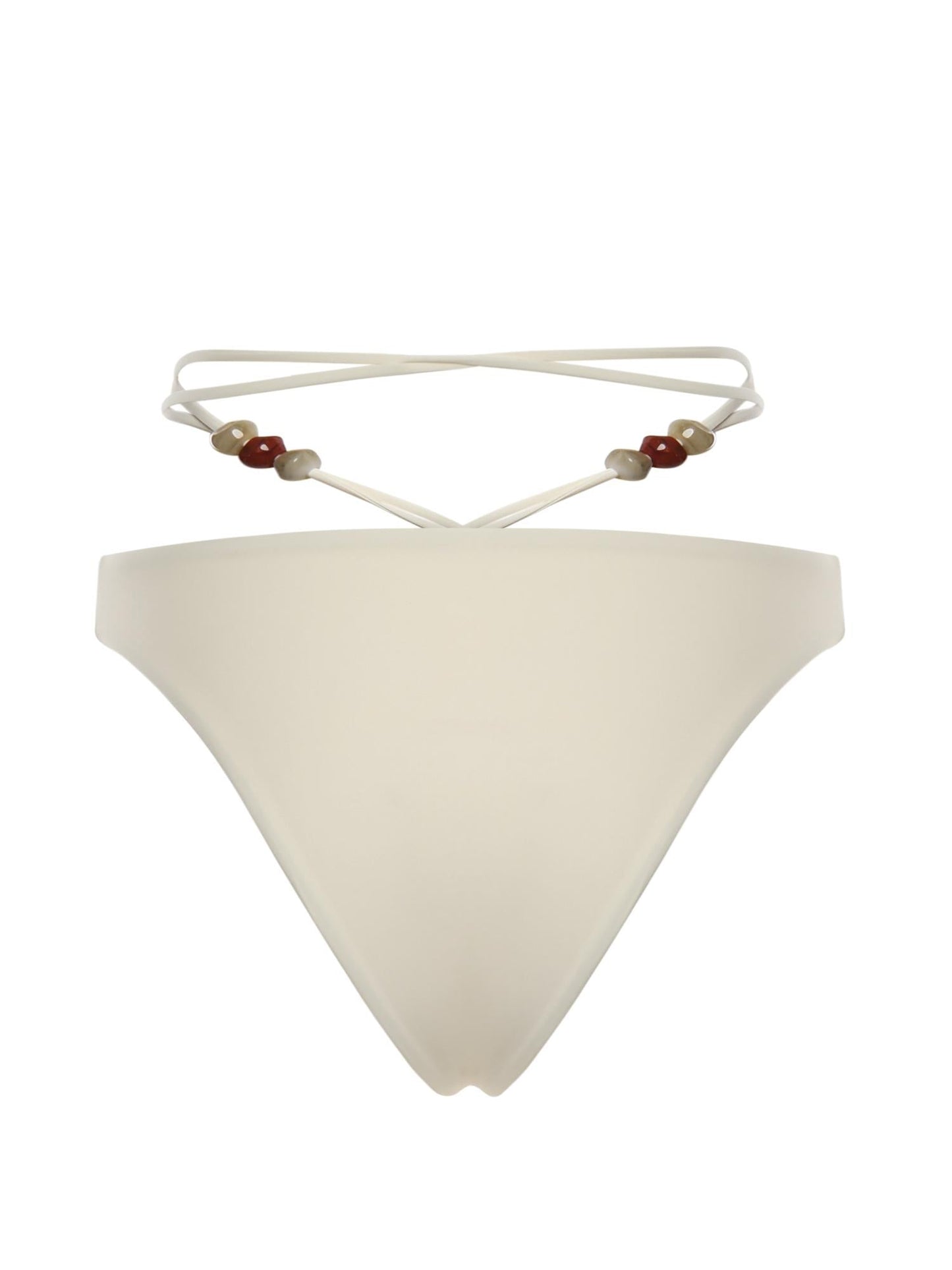 Slip bikini con cinturini e perline