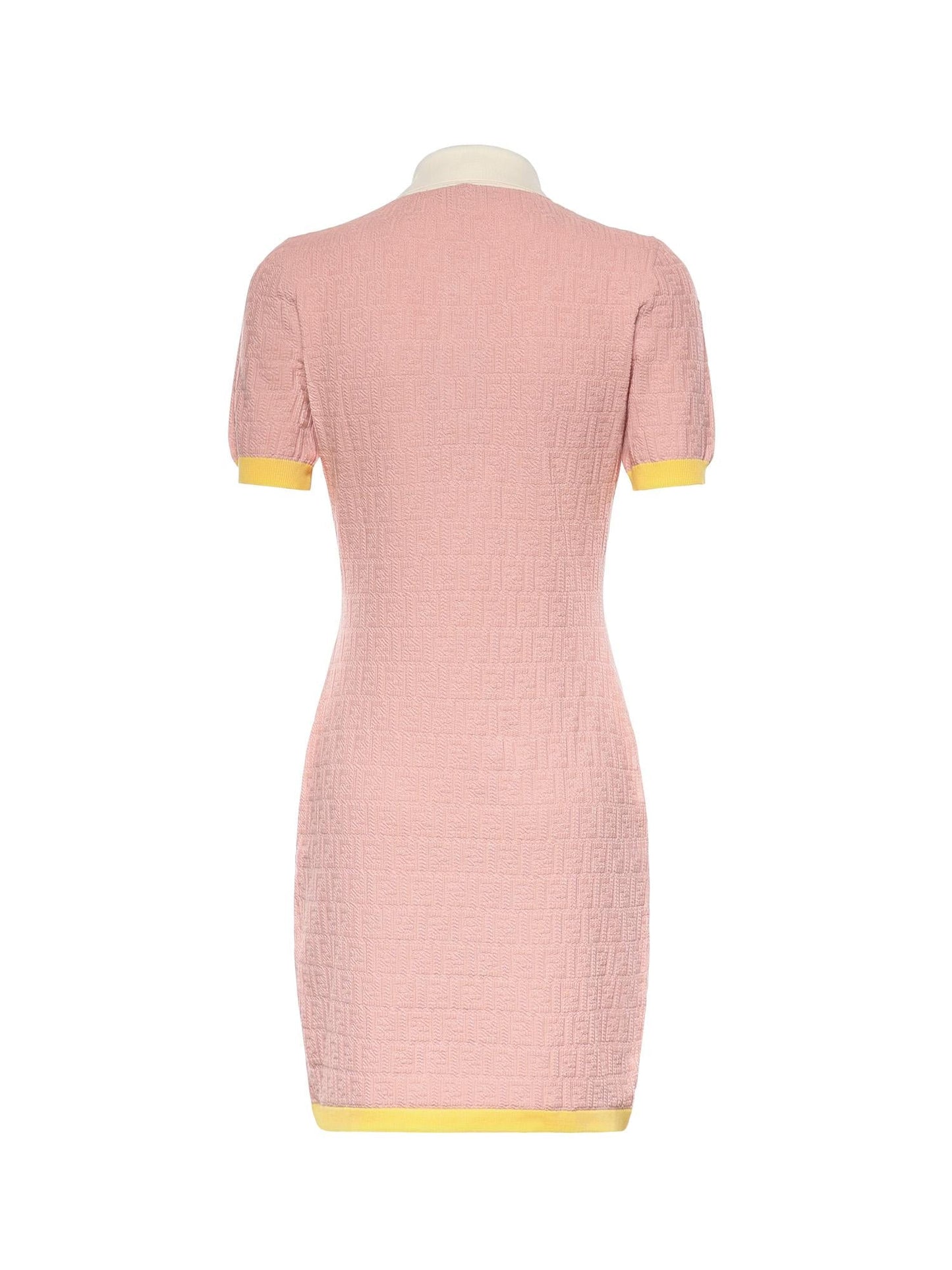 Abito mini FF jacquard in cotone e seta