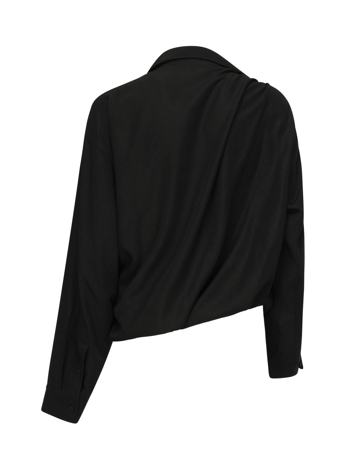 Camicia monospalla in popeline