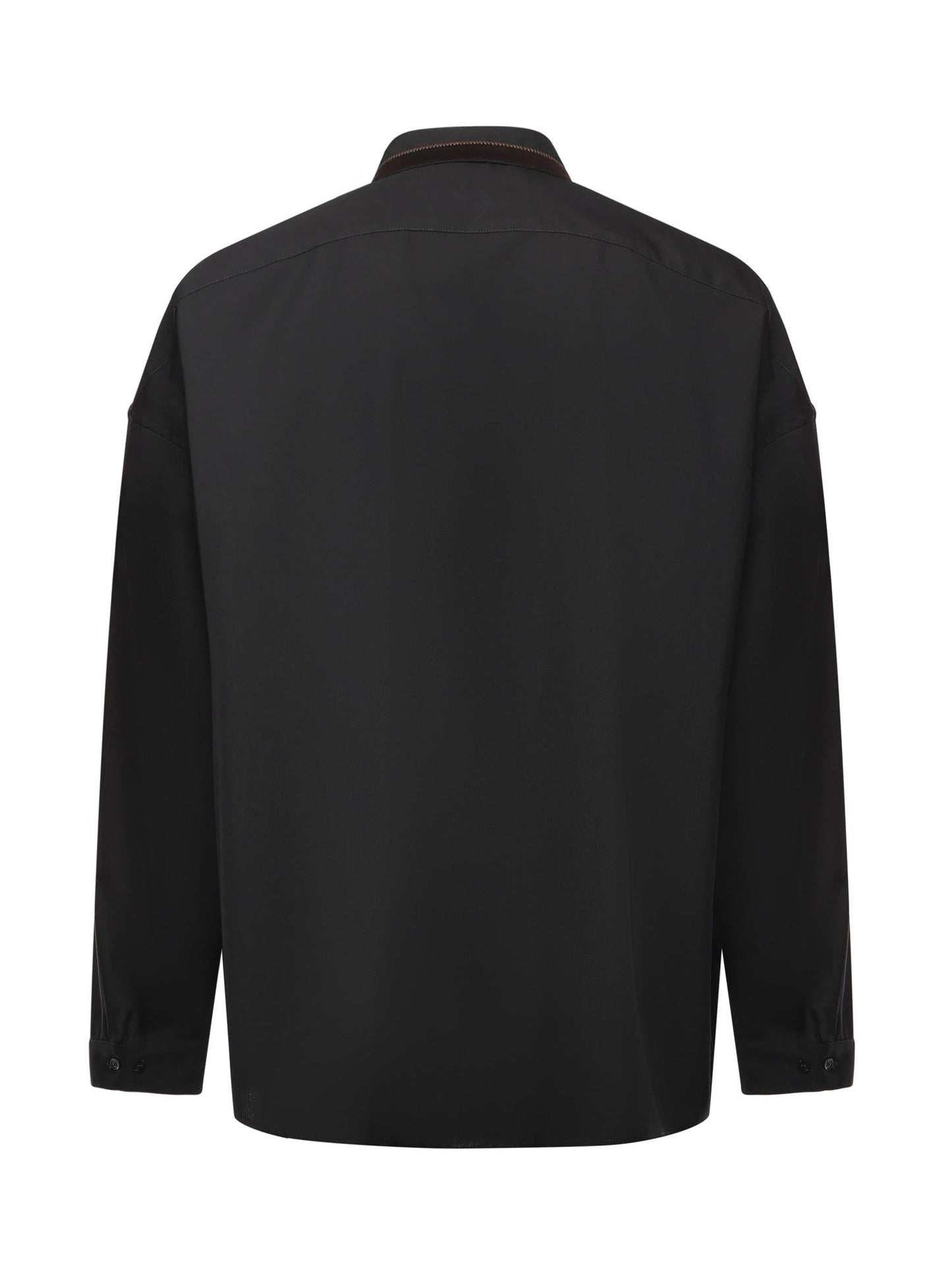 Camicia in lana con logo