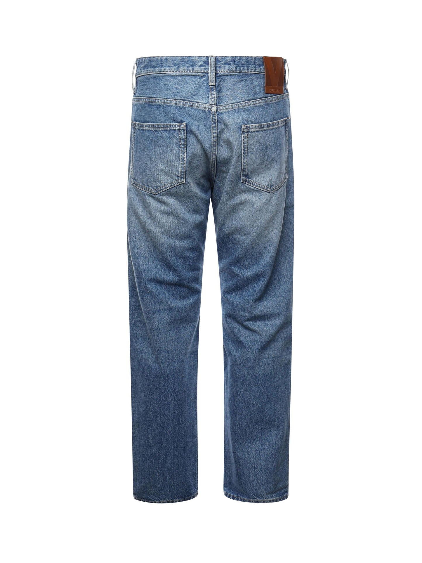 Jeans dritti in denim di cotone