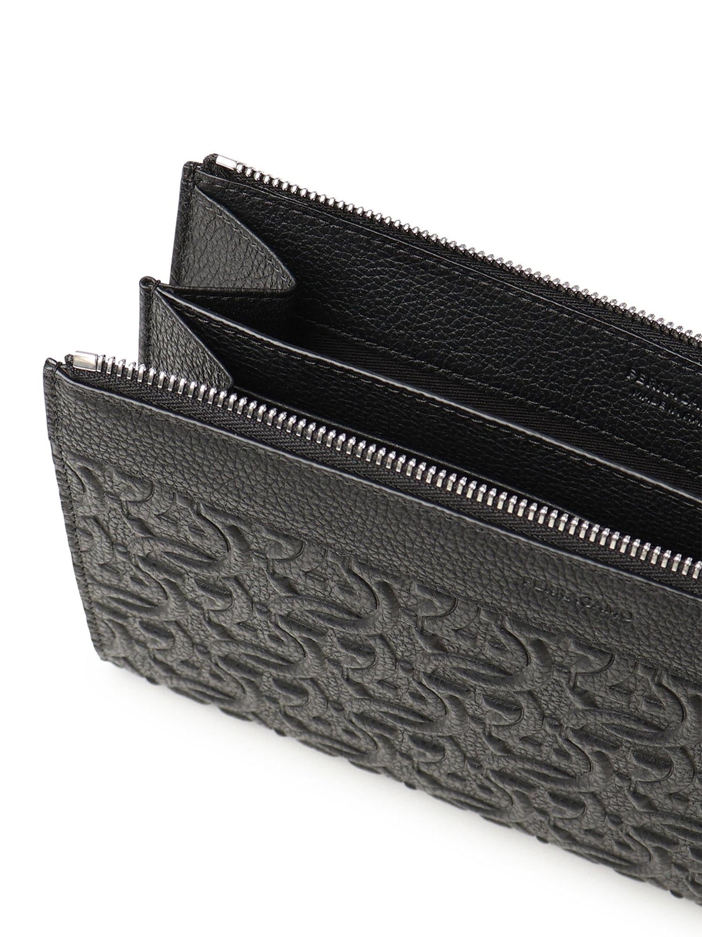 Pouch con goffratura Gancini