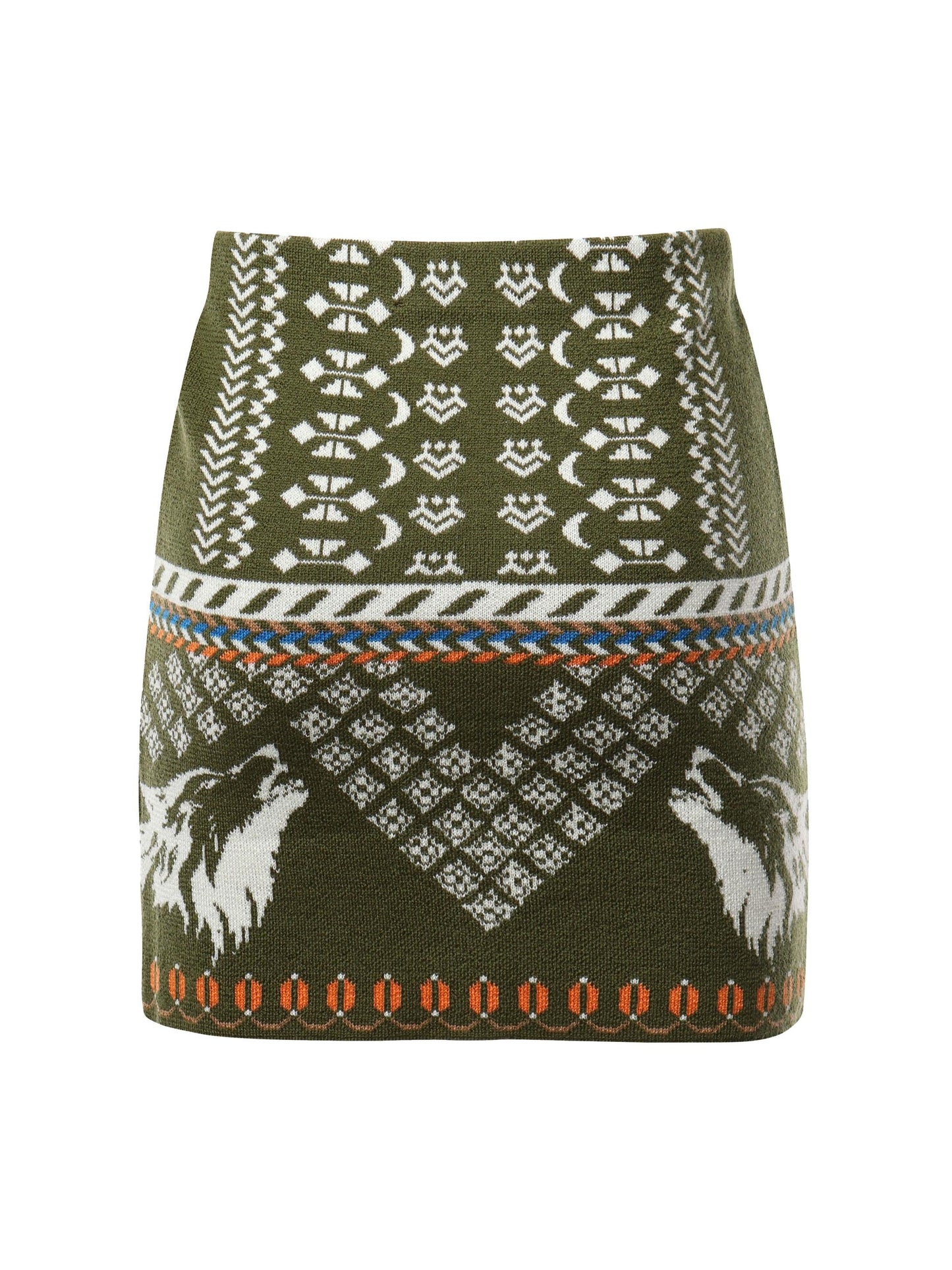 Minigonna in maglia di cotone jacquard