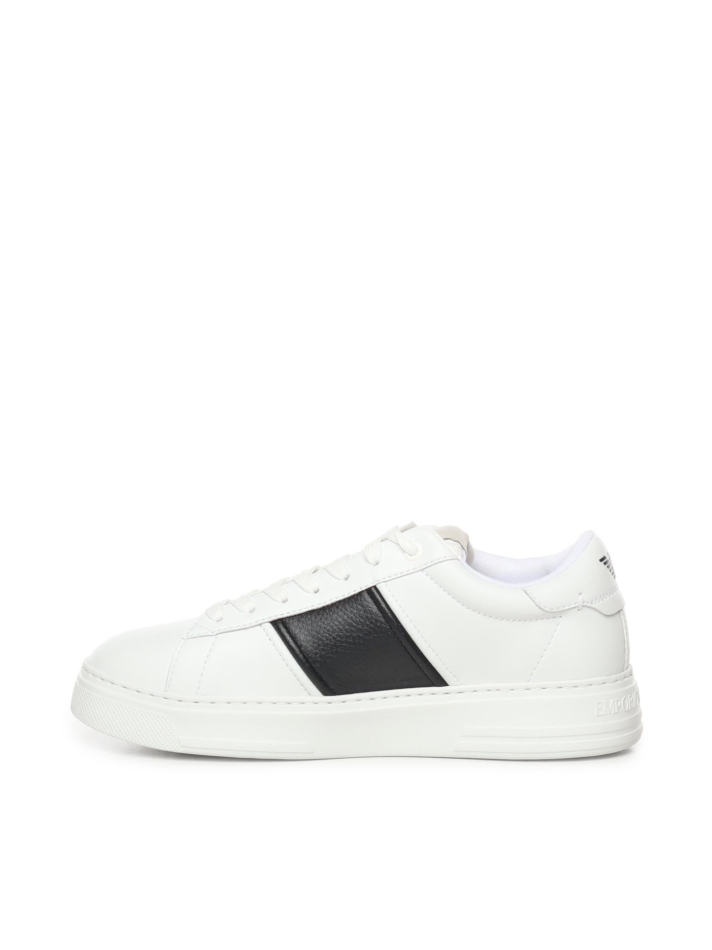 Sneaker in pelle con banda a contrasto