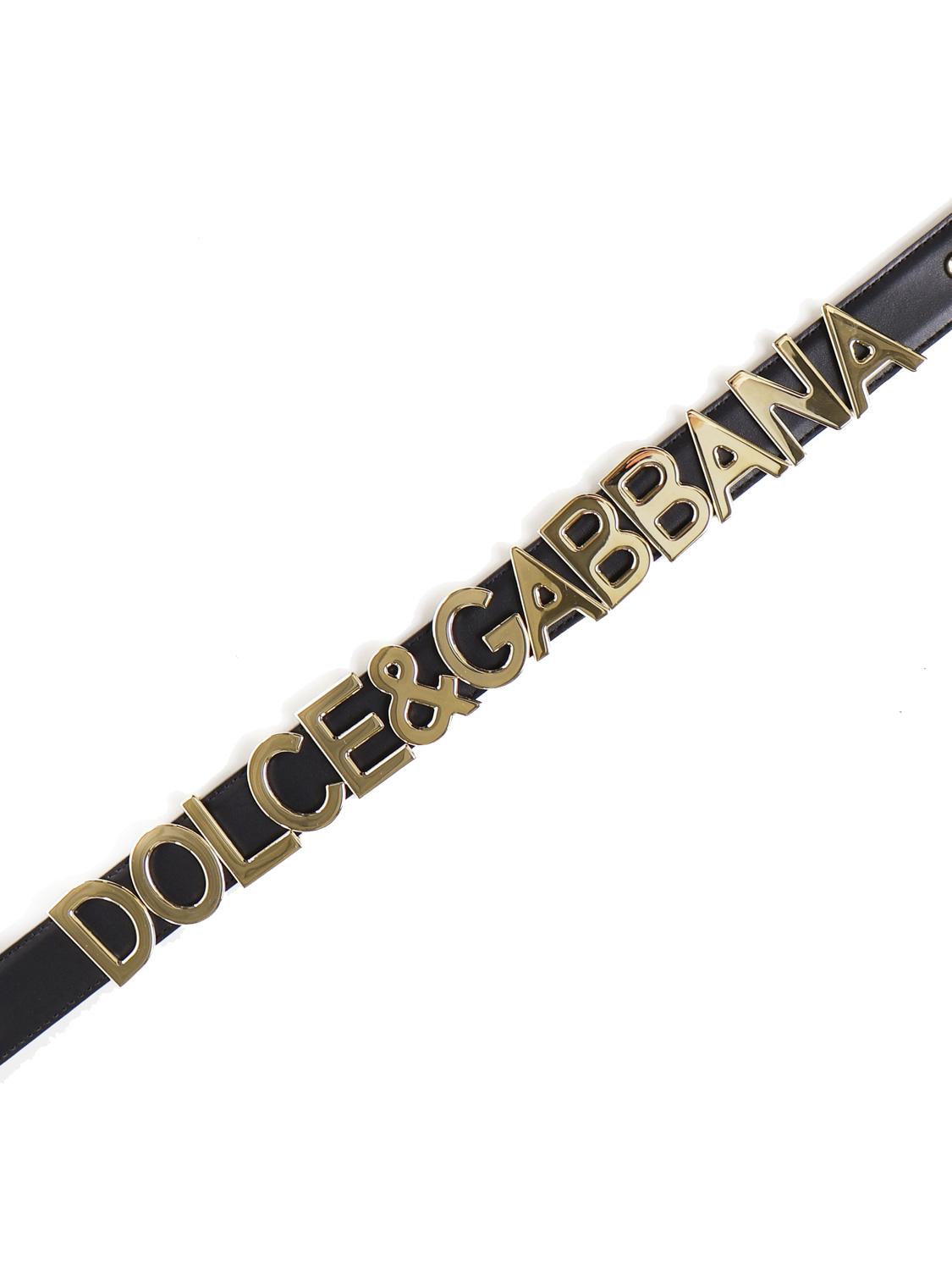 Cintura in pelle di vitello con lettering