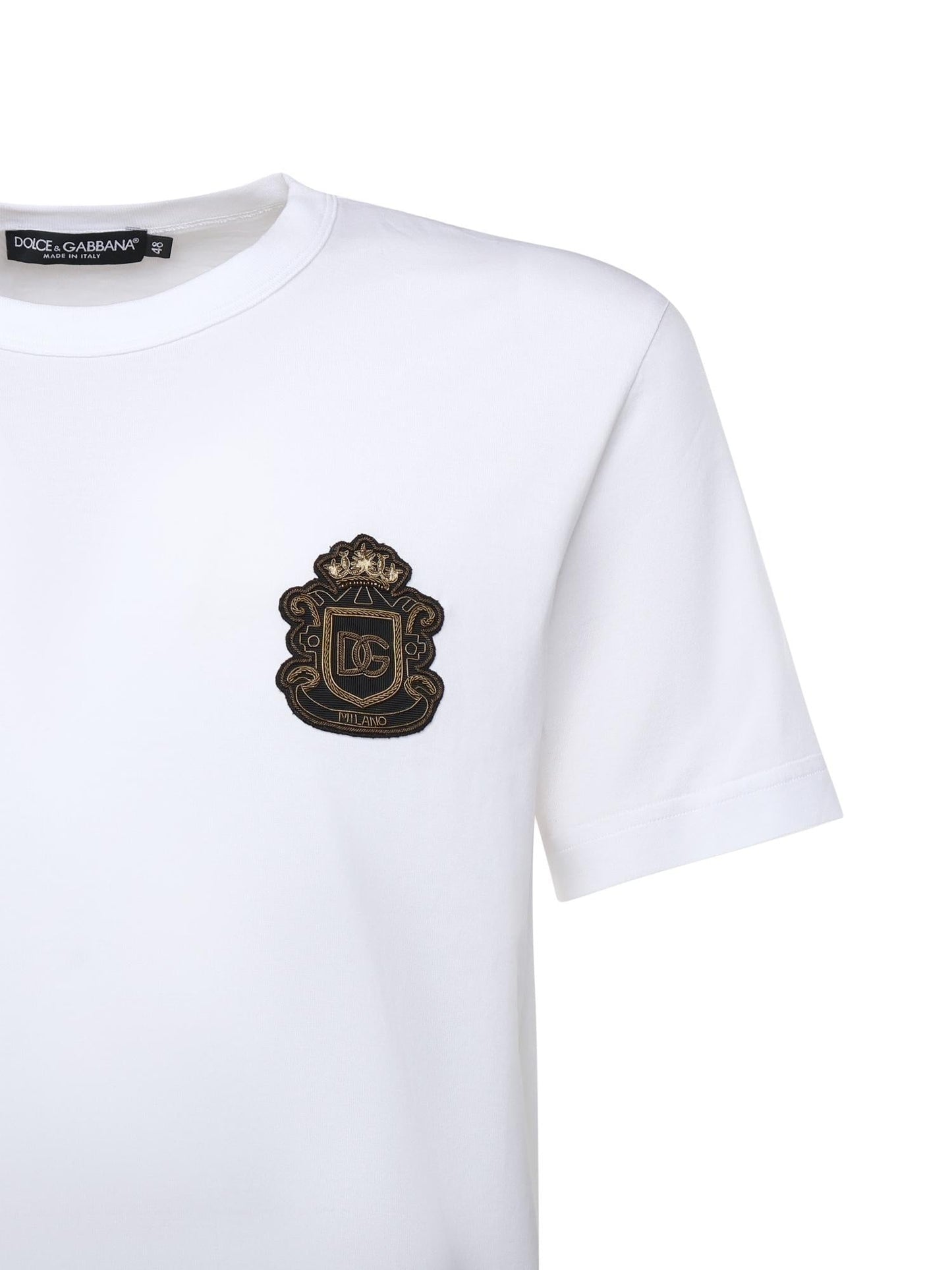 T-shirt in cotone con patch araldico
