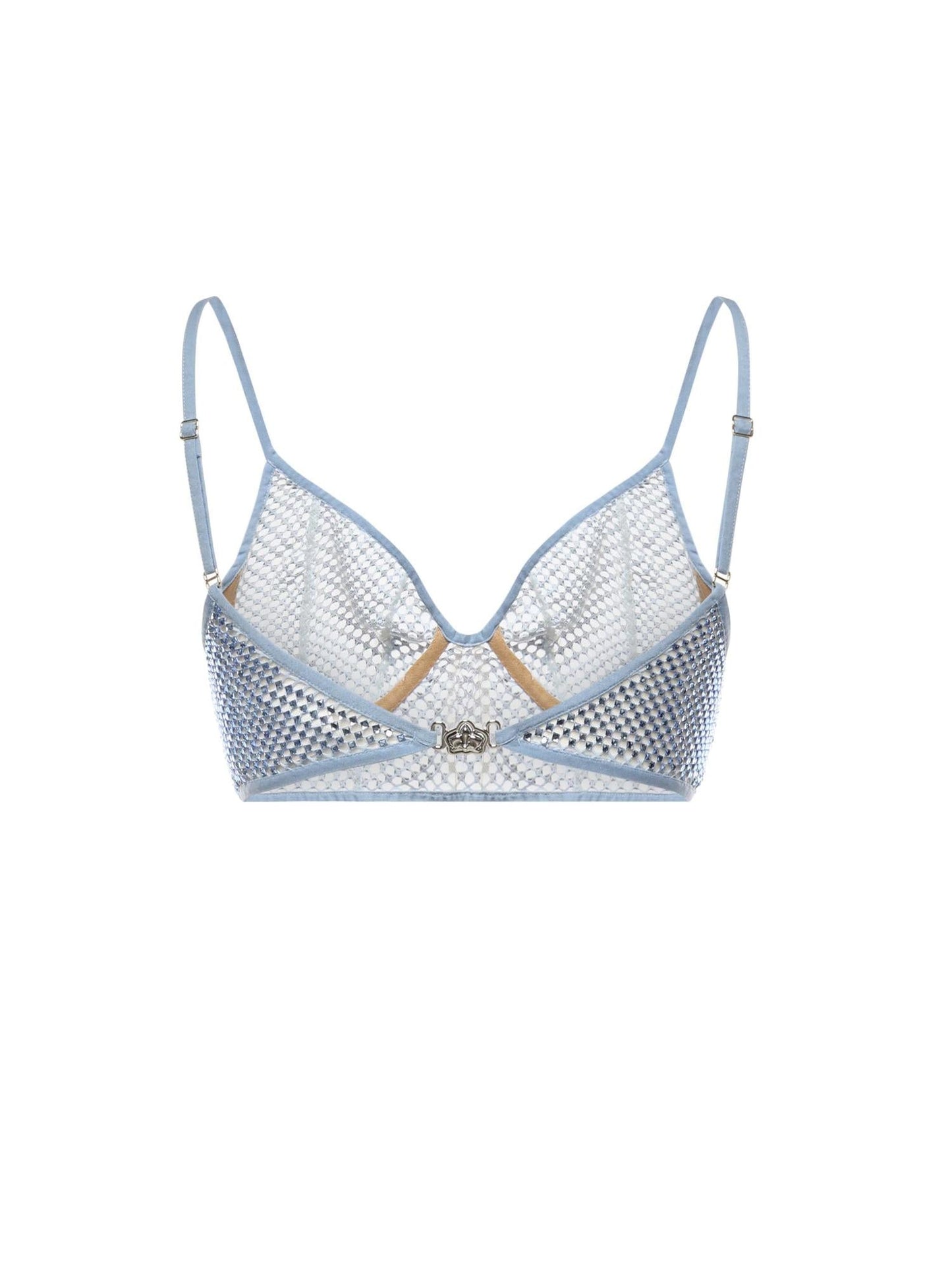 Top in rete con strass