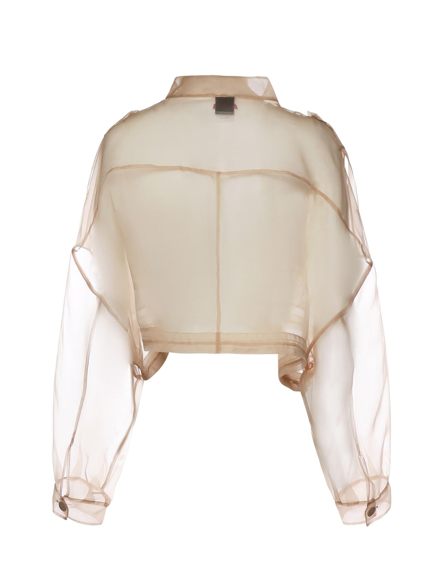 Caban cropped in organza di pura seta