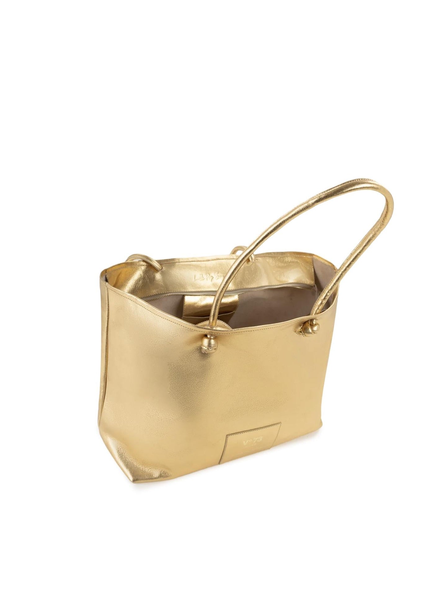 Borsa shopping in pelle con logo