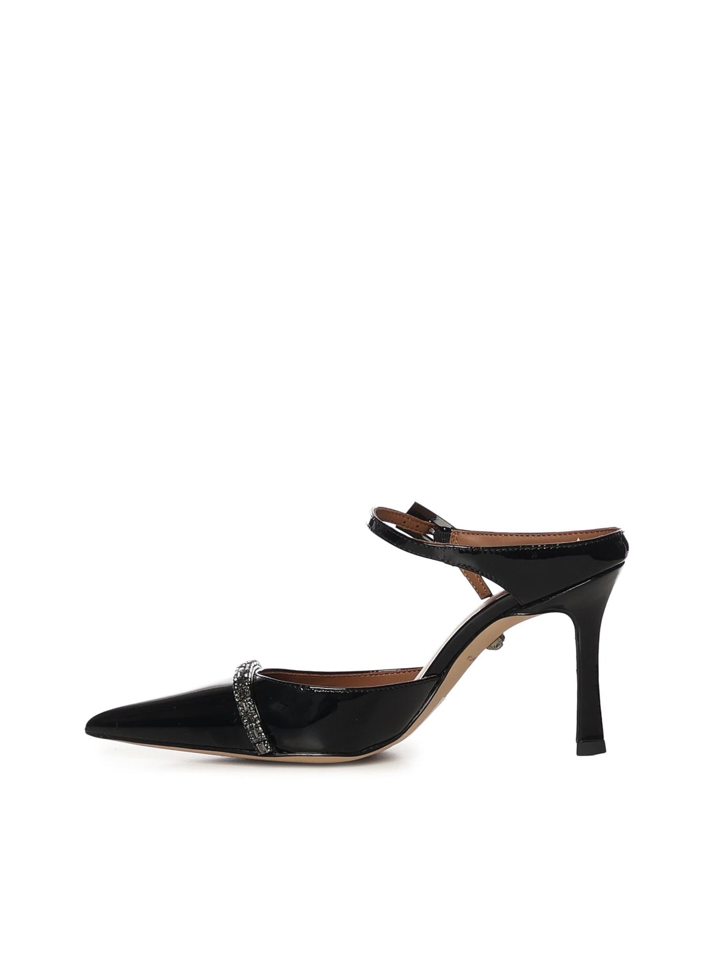 Mule in vernice con cristalli