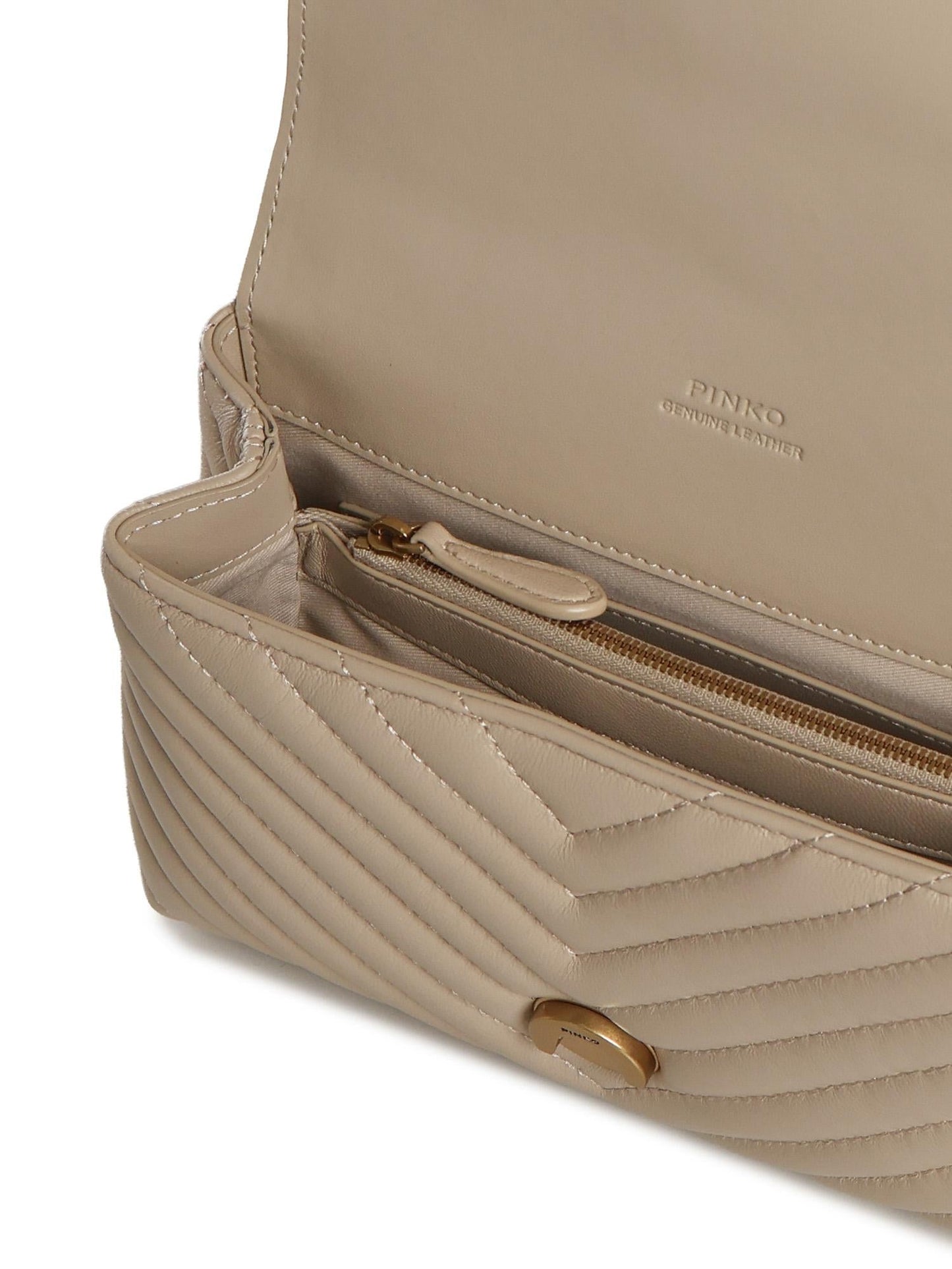 Borsa a mano media Love Bag Puff Chevron in nappa