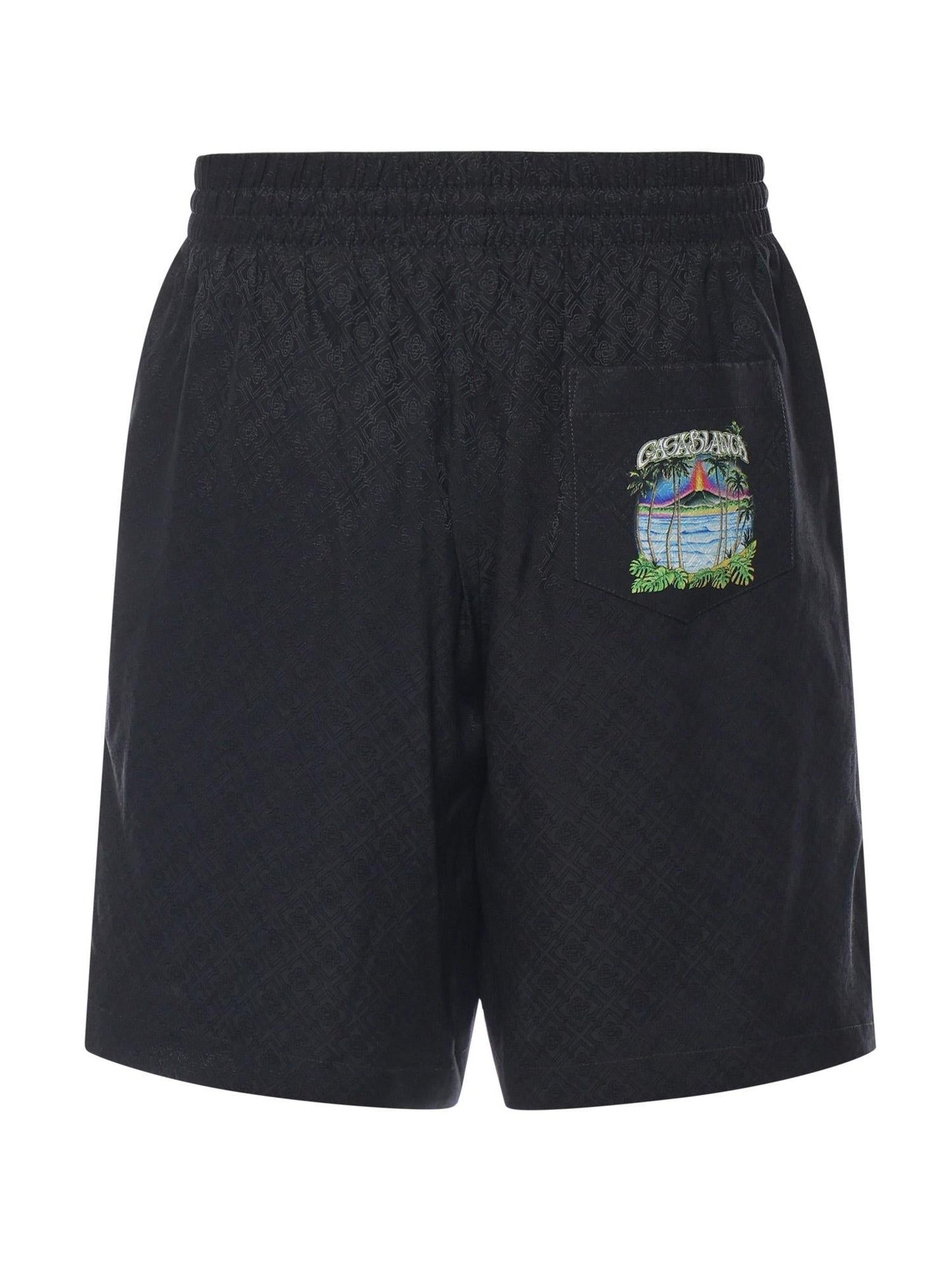 Shorts in seta con logo