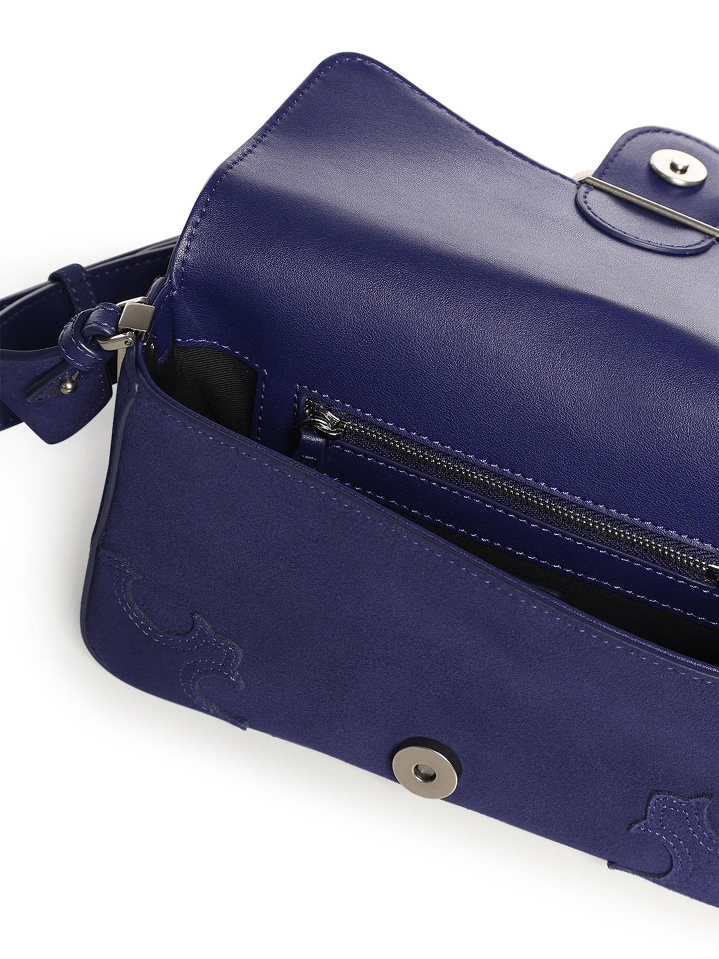 Borsa a spalla Mini Love Bag One Slouchy in suede con intarsi