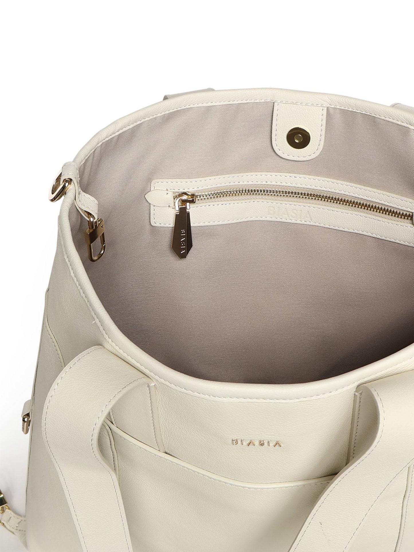 Borsa shopping in pelle con logo