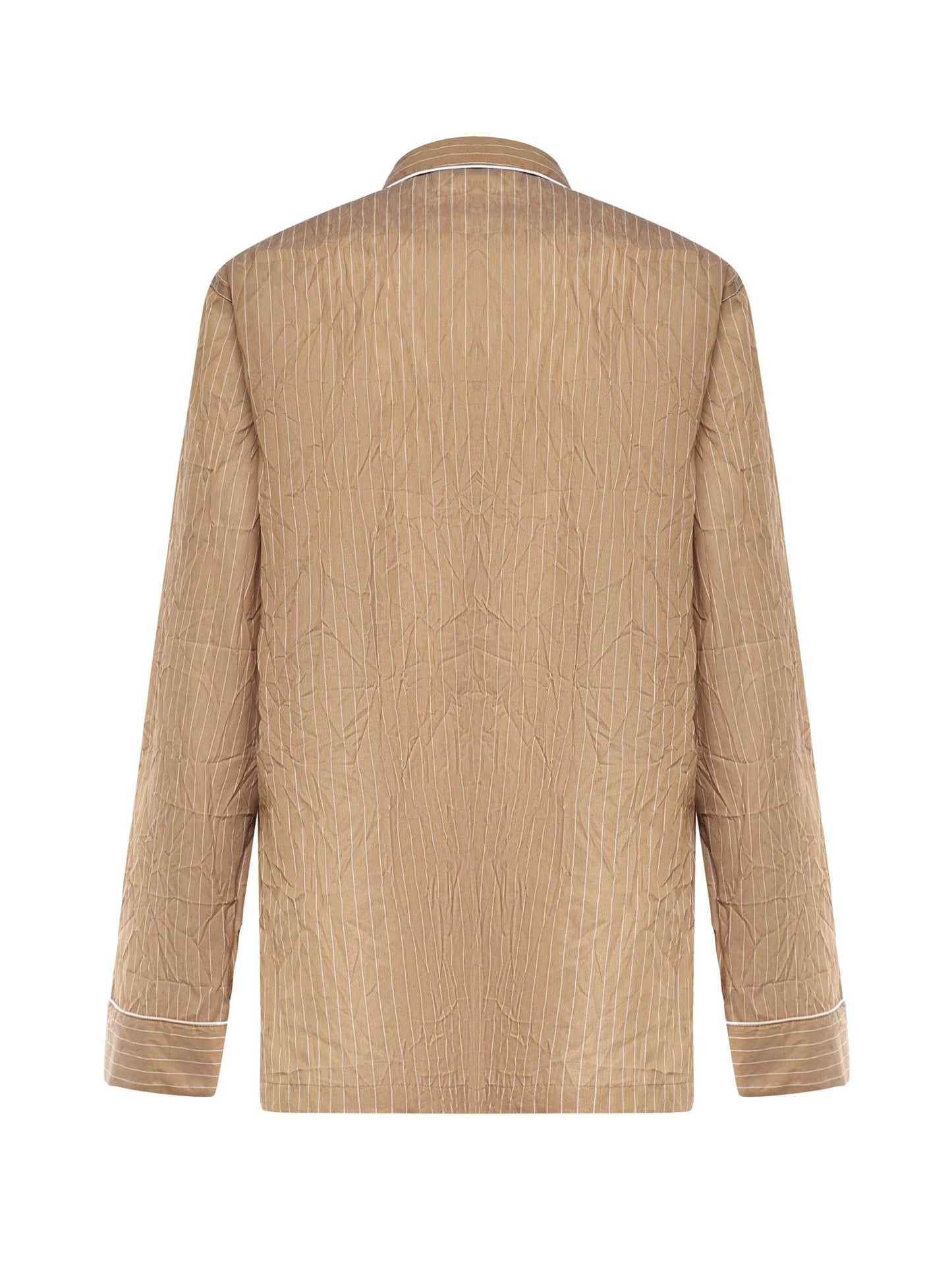 Vestaglia Vanity a camicia in tessuto rigato froissé