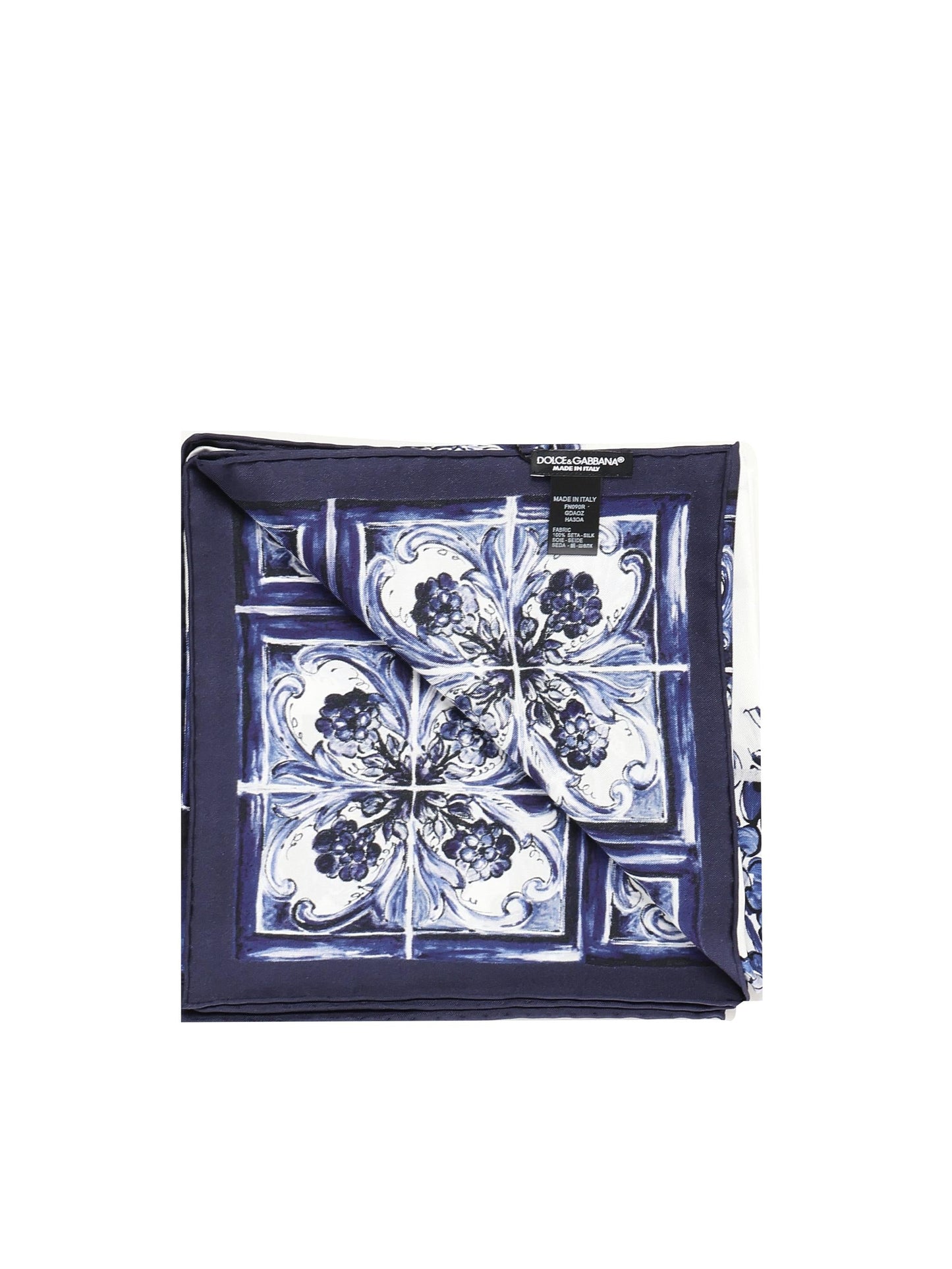 Foulard in twill stampa maiolica