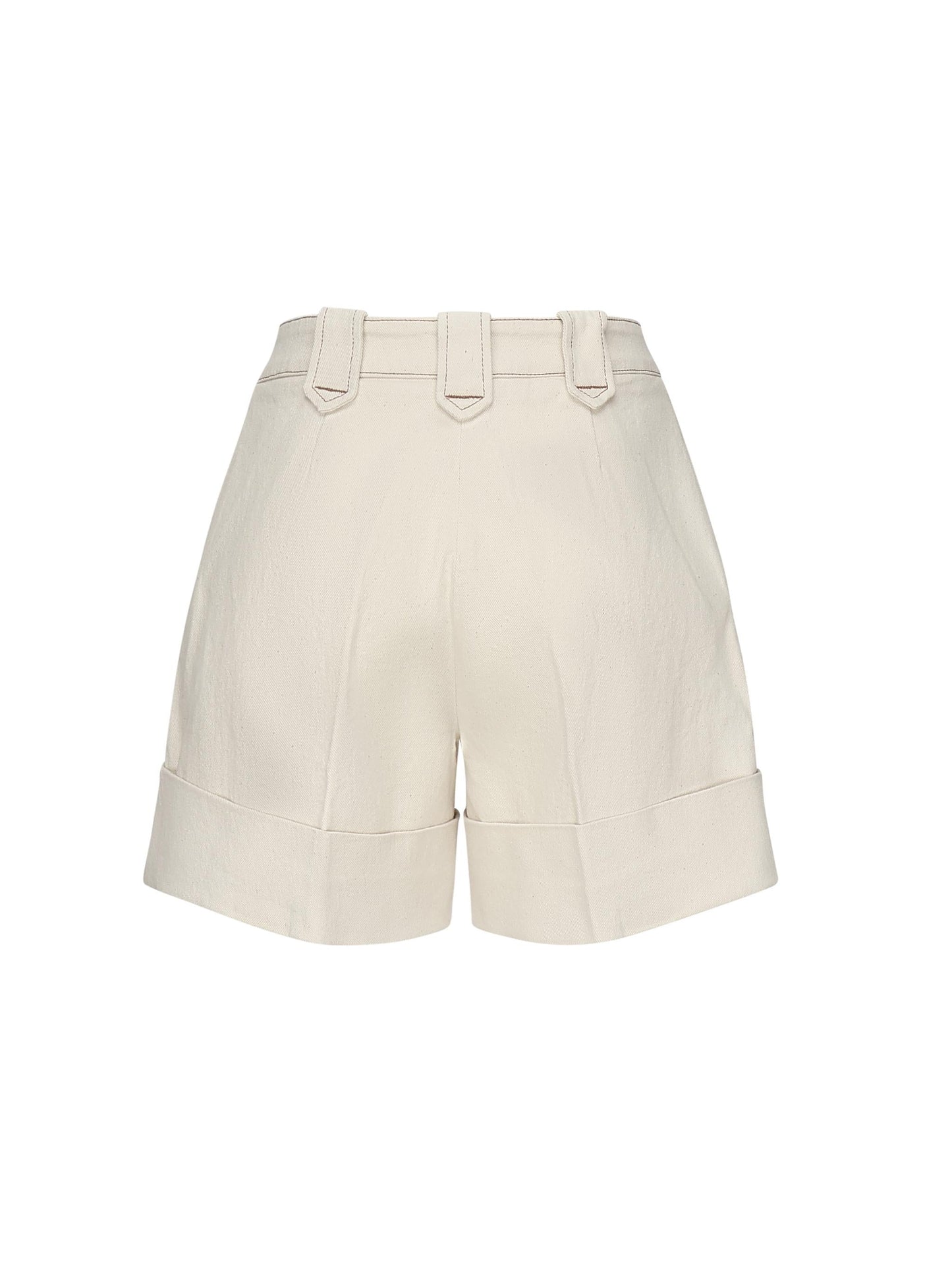 Shorts in cotone con risvolto