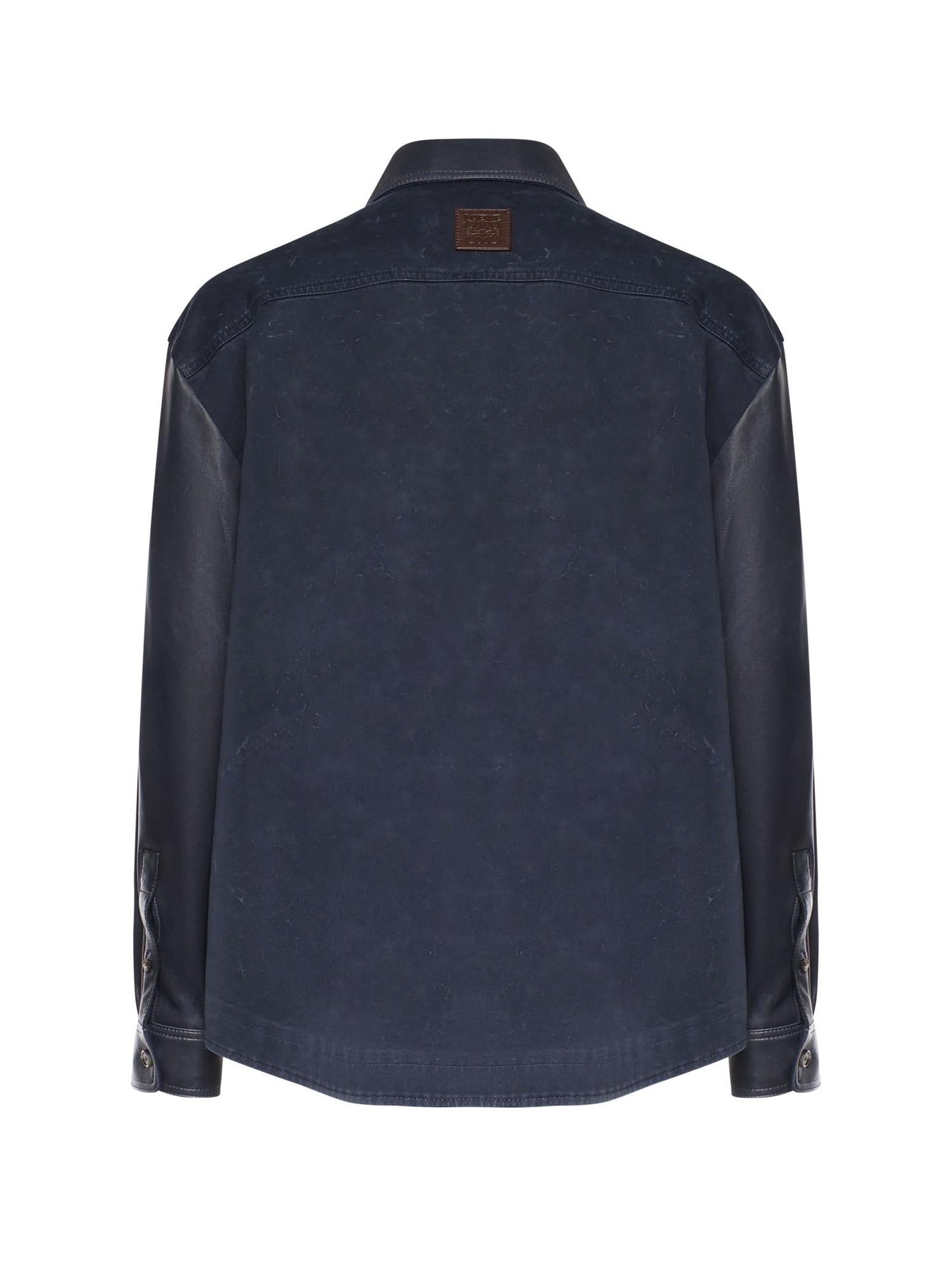 Overshirt in nappa di agnello e cotone
