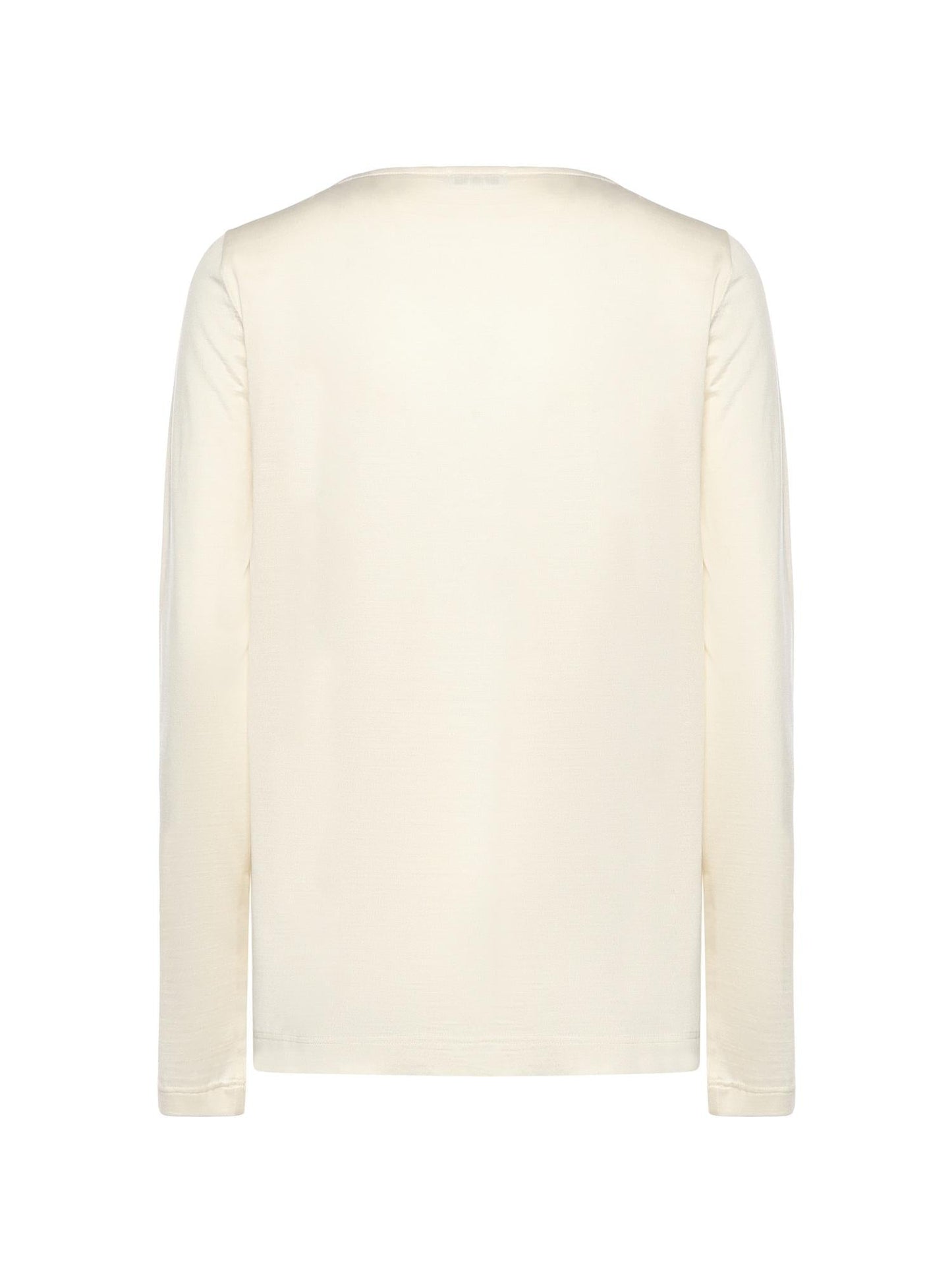 T-shirt in crêpe de Chine di seta e jersey