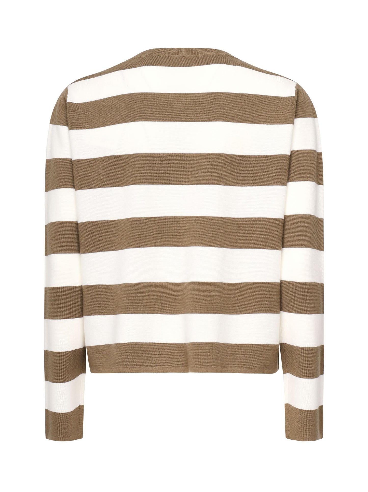 Maglia a righe in lana con ricamo